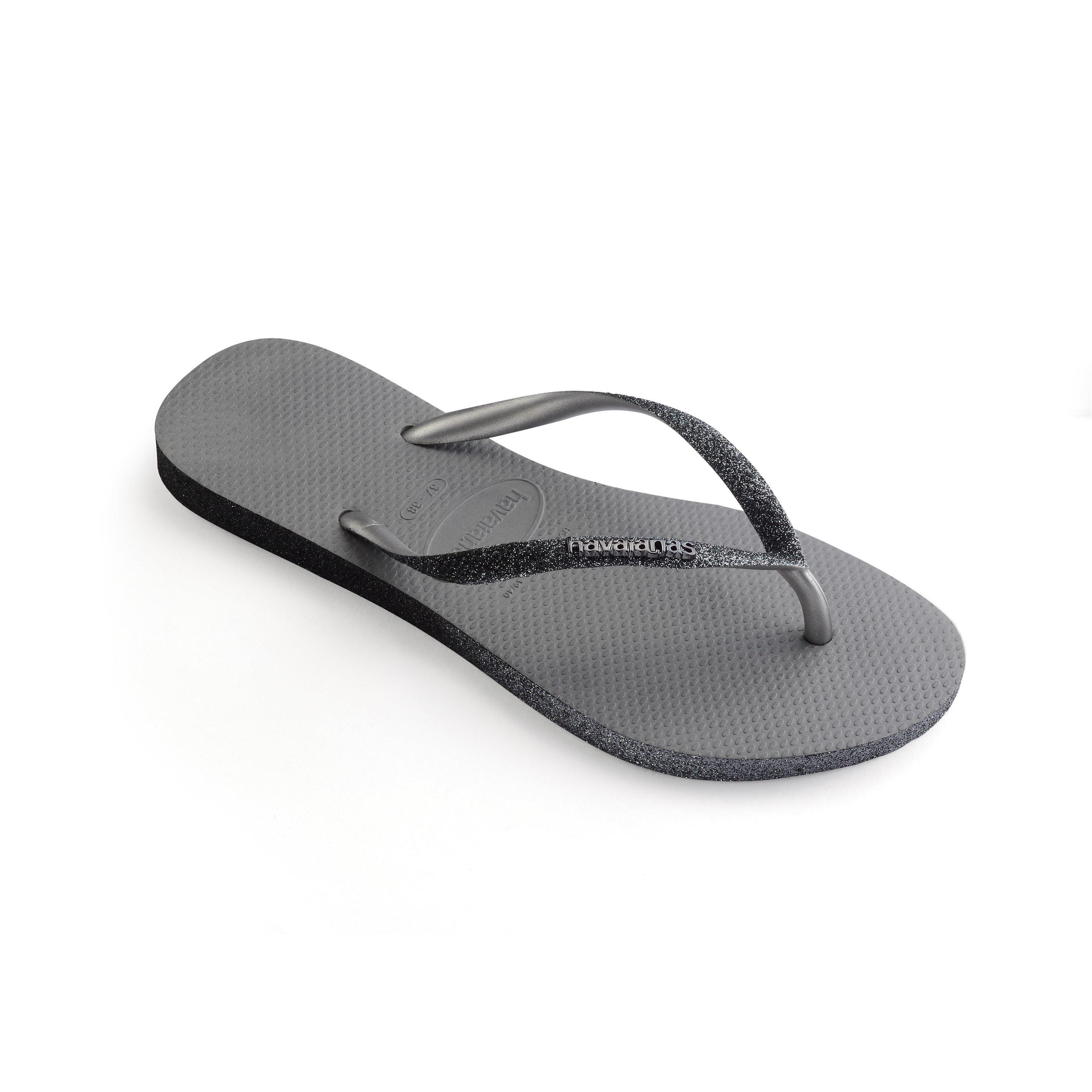 Steel Grey - Havaianas - Women's Slim Sparkle II Steel Grey Flip Flops - 1