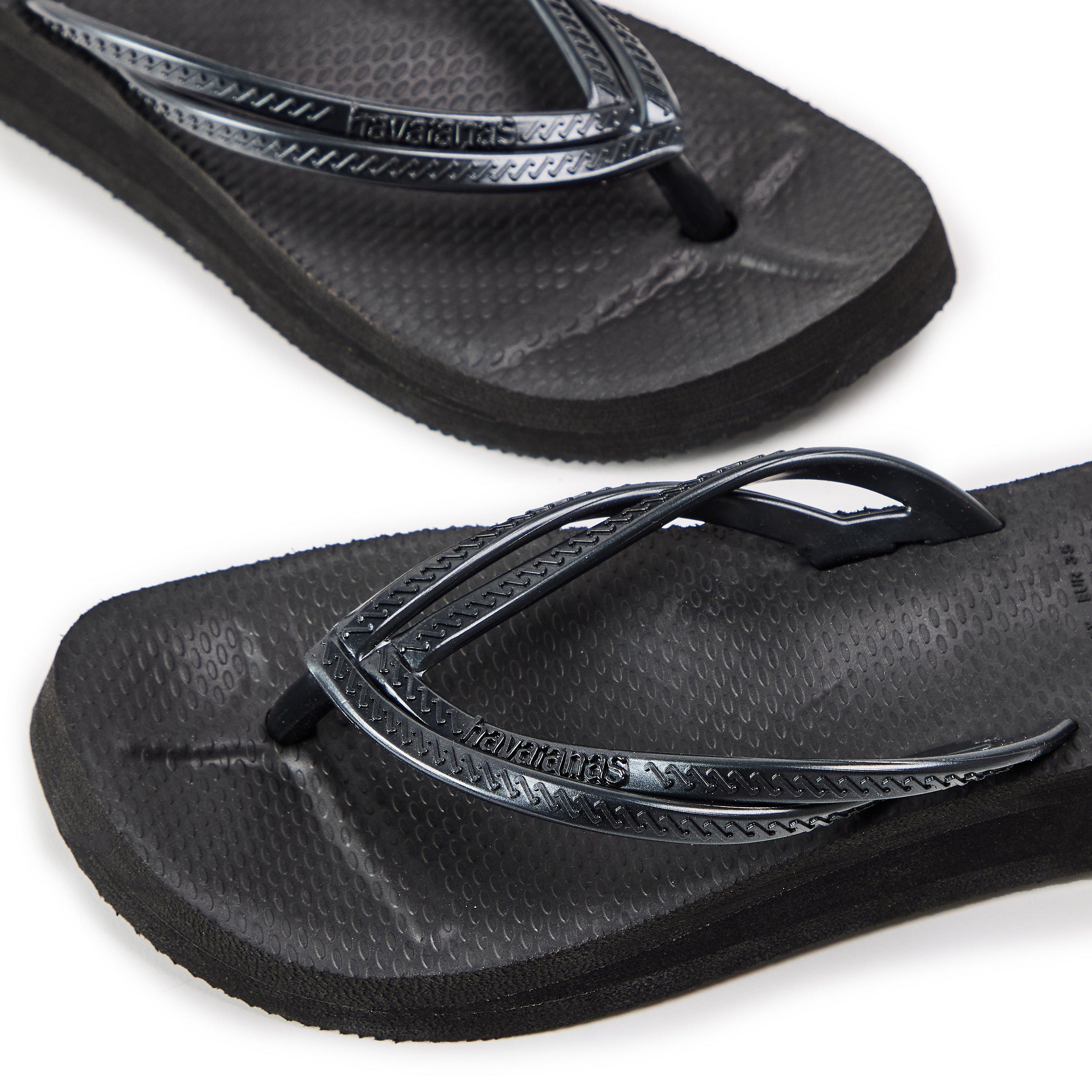 Crna - Havaianas - Hav. Wedges Steel Grey/Steel Grey 3 Flip Flops Womens - 3