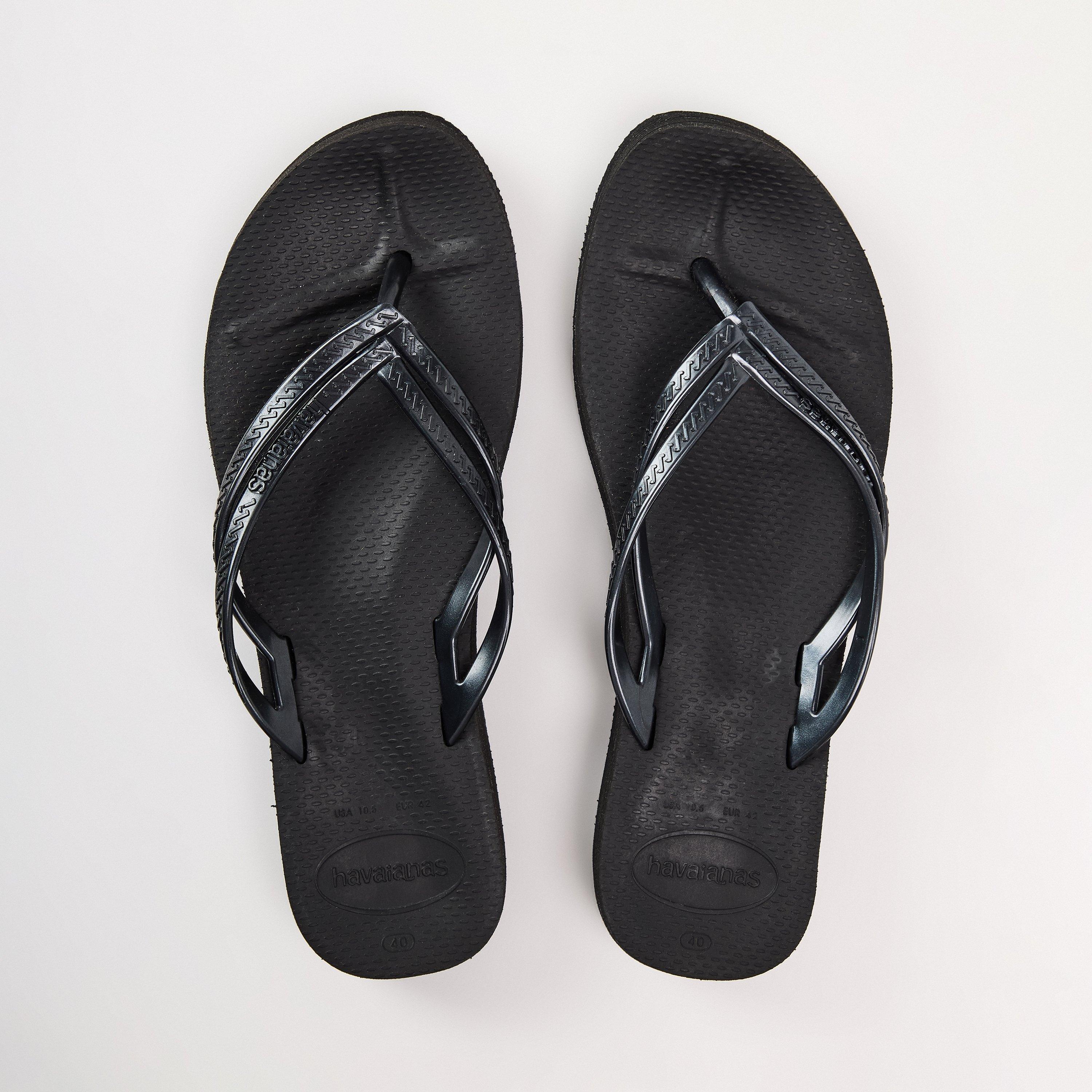 Black - Havaianas - Hav. Wedges Steel Grey/Steel Grey 3 Flip Flops Womens - 4