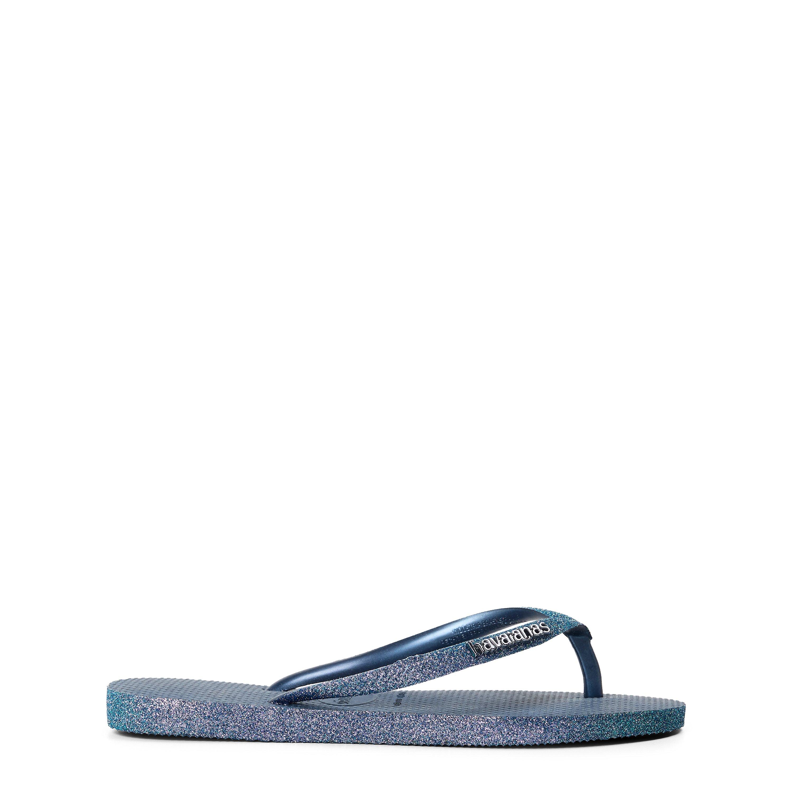 Havaianas Women's Slim Sparkle Ii Aubergine Flip Flops - Indigo Blue - 1/2
