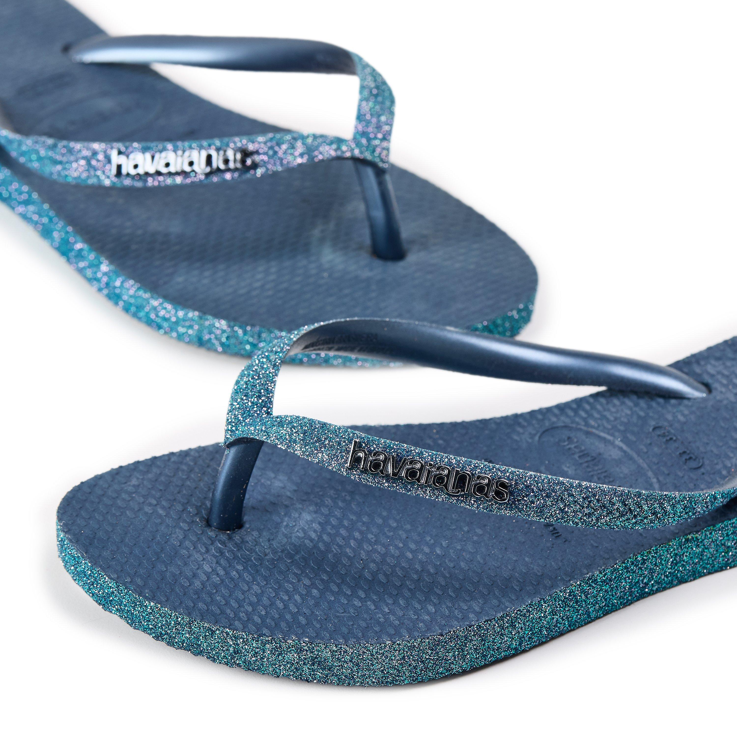 Indigo Blue - Havaianas - Hav. Slim Sparkle Ii Aubergine 33/3 Flip Flops Womens - 3