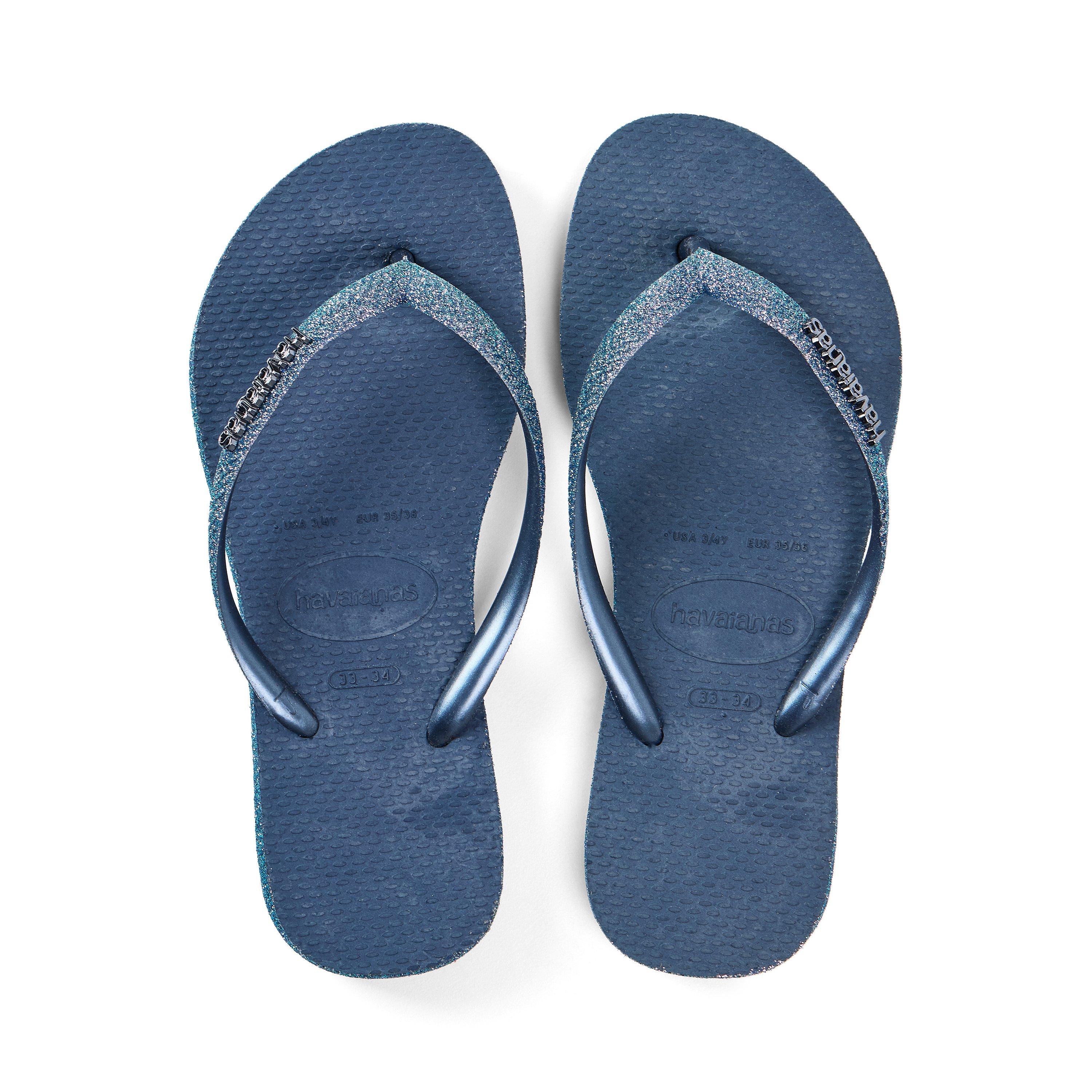 Indigo Blue - Havaianas - Hav. Slim Sparkle Ii Aubergine 33/3 Flip Flops Womens - 4