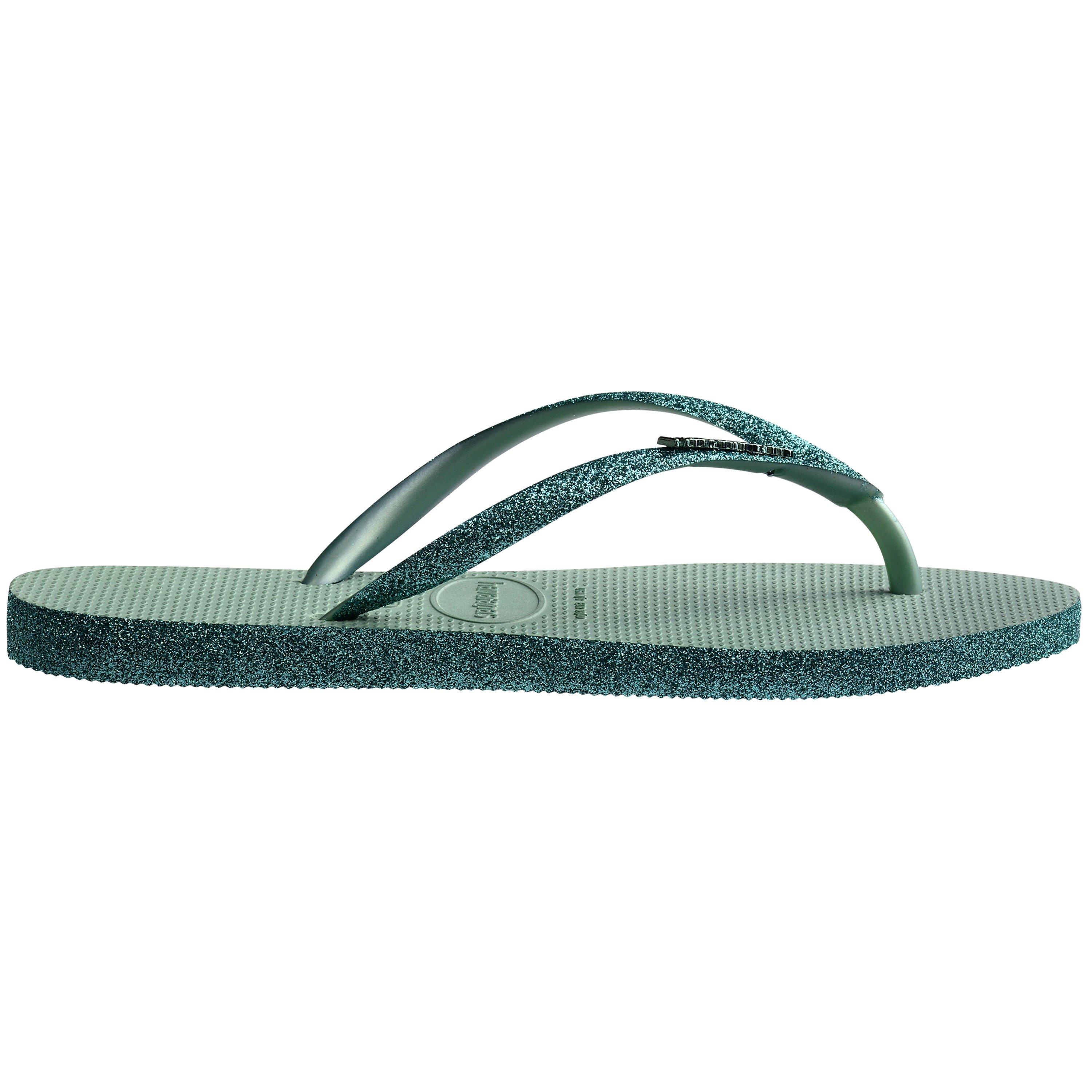 Havaianas Hav. Slim Sparkle Ii Nautical Blue Flip Flops Womens