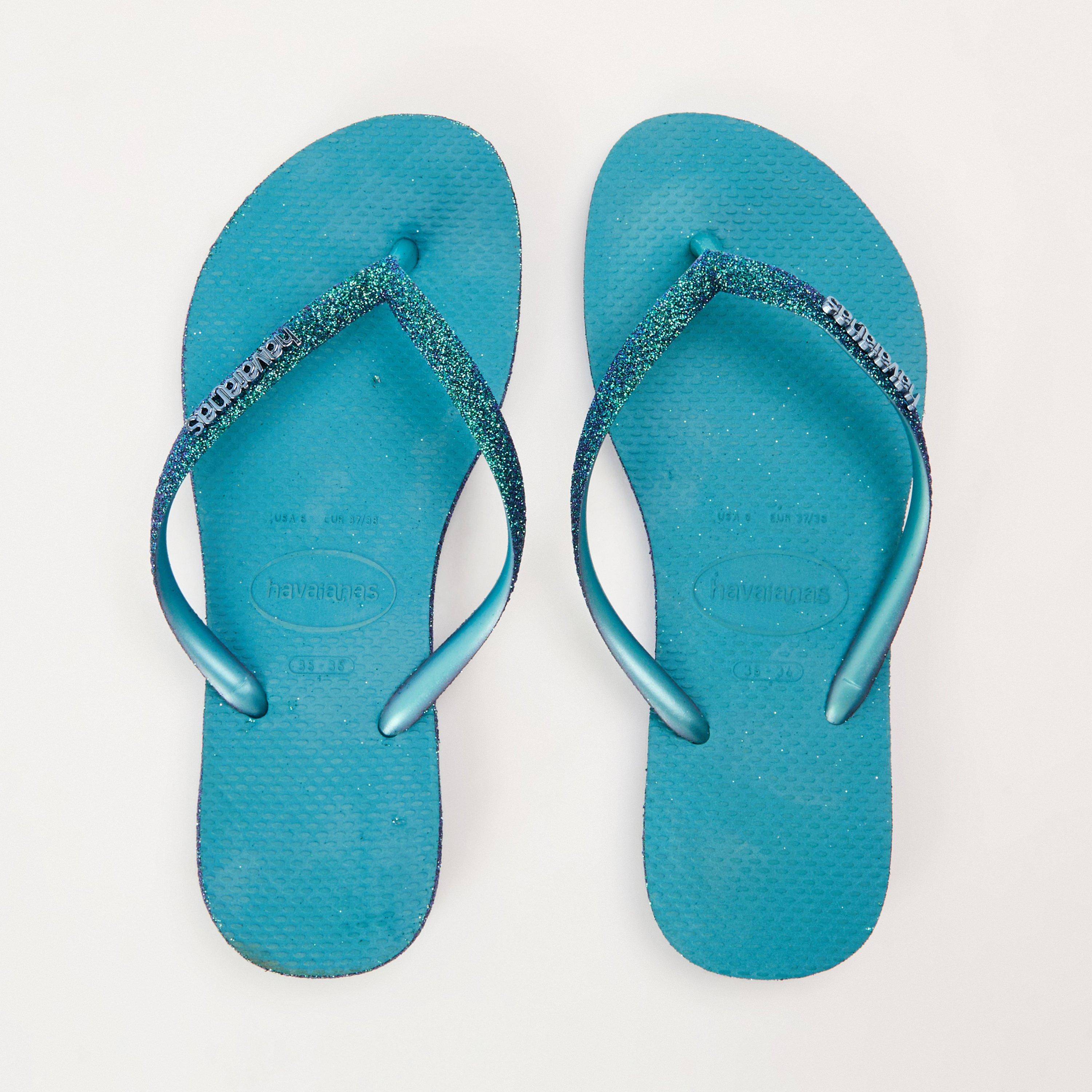 Blue - Havaianas - Hav. Slim Sparkle Ii Nautical Blue Flip Flops Womens - 4