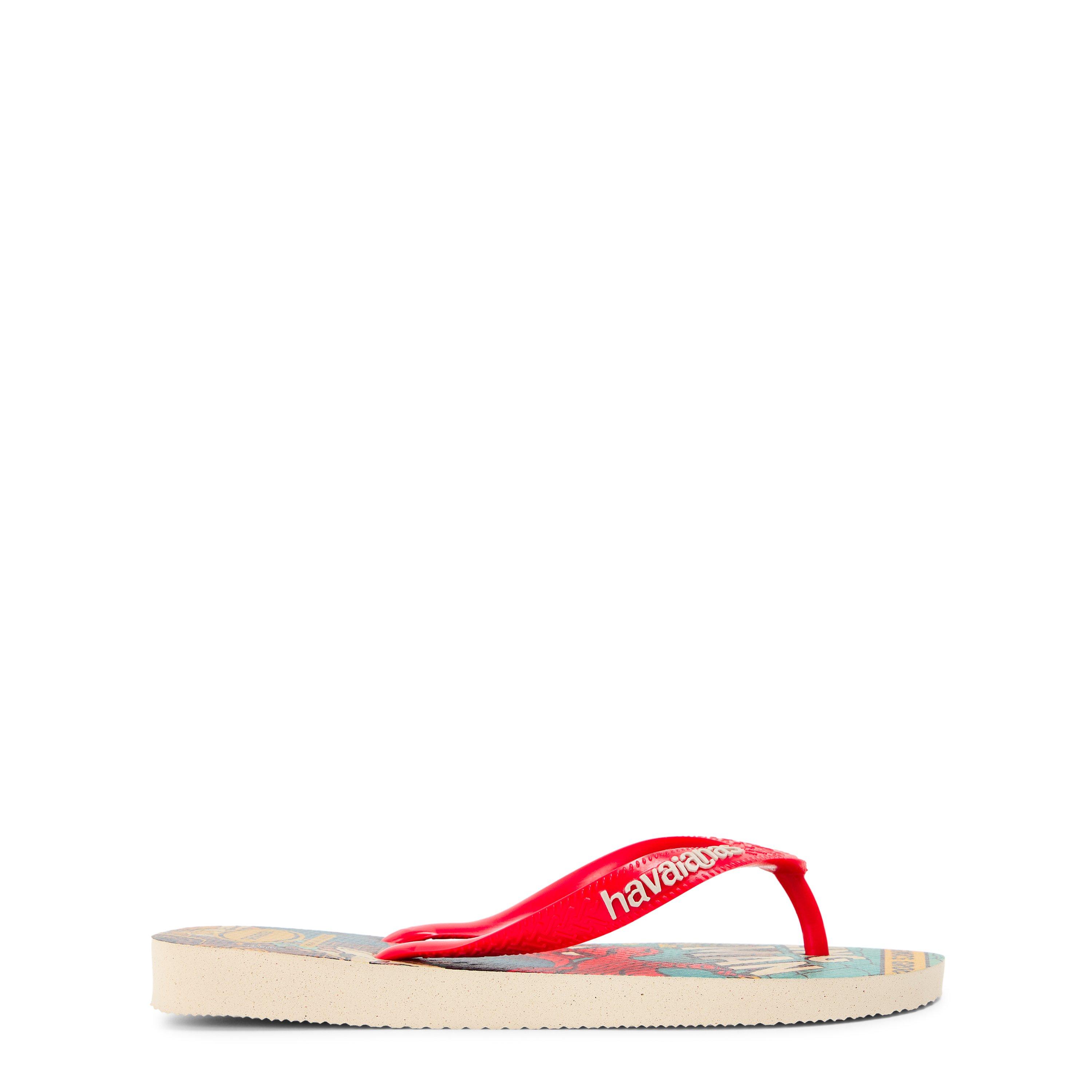 Havaianas Women's Top Marvel Classics Flip Flops - Beige/Ruby Red - 1/2
