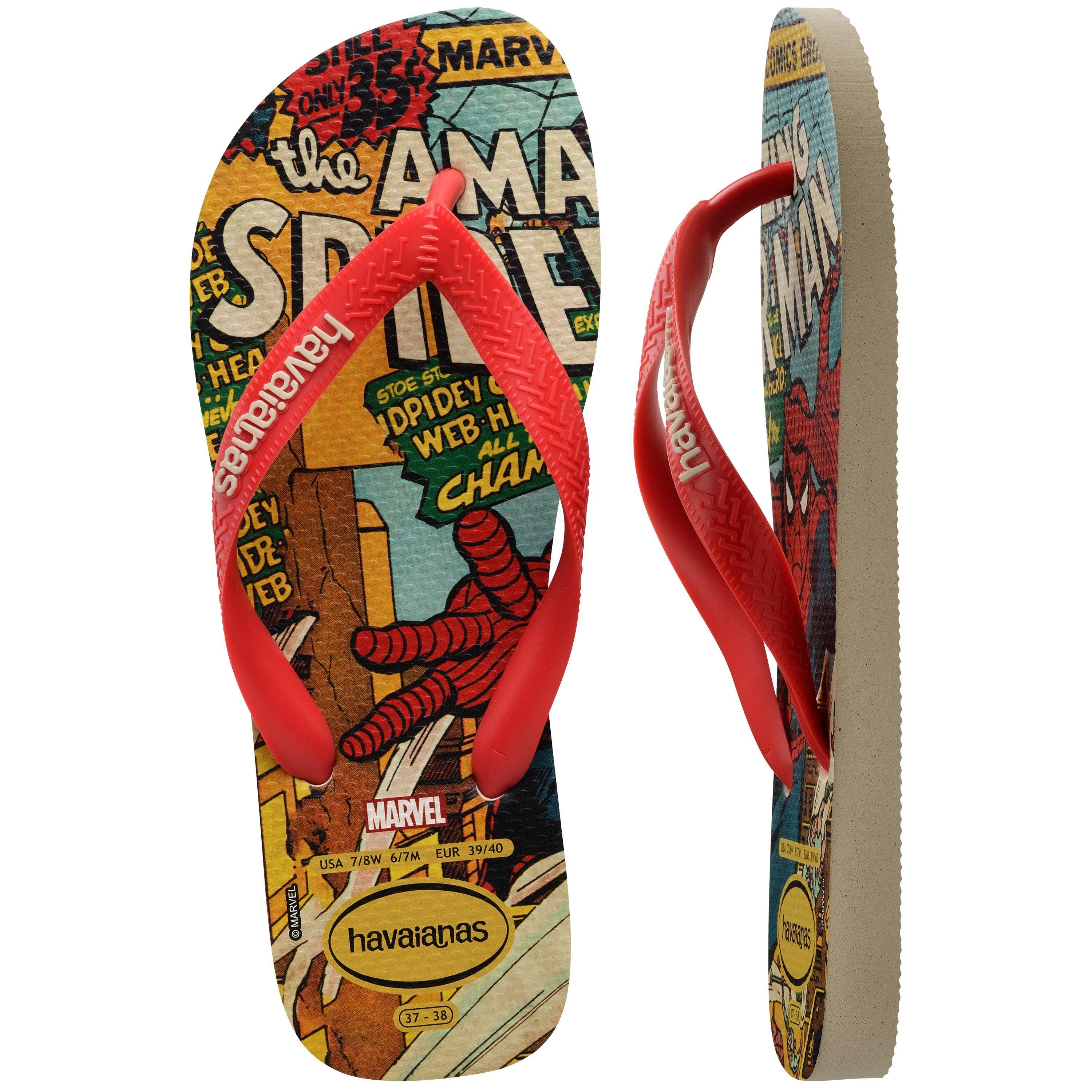 Havaianas Women's Top Marvel Classics Flip Flops - Beige/Ruby Red - 8