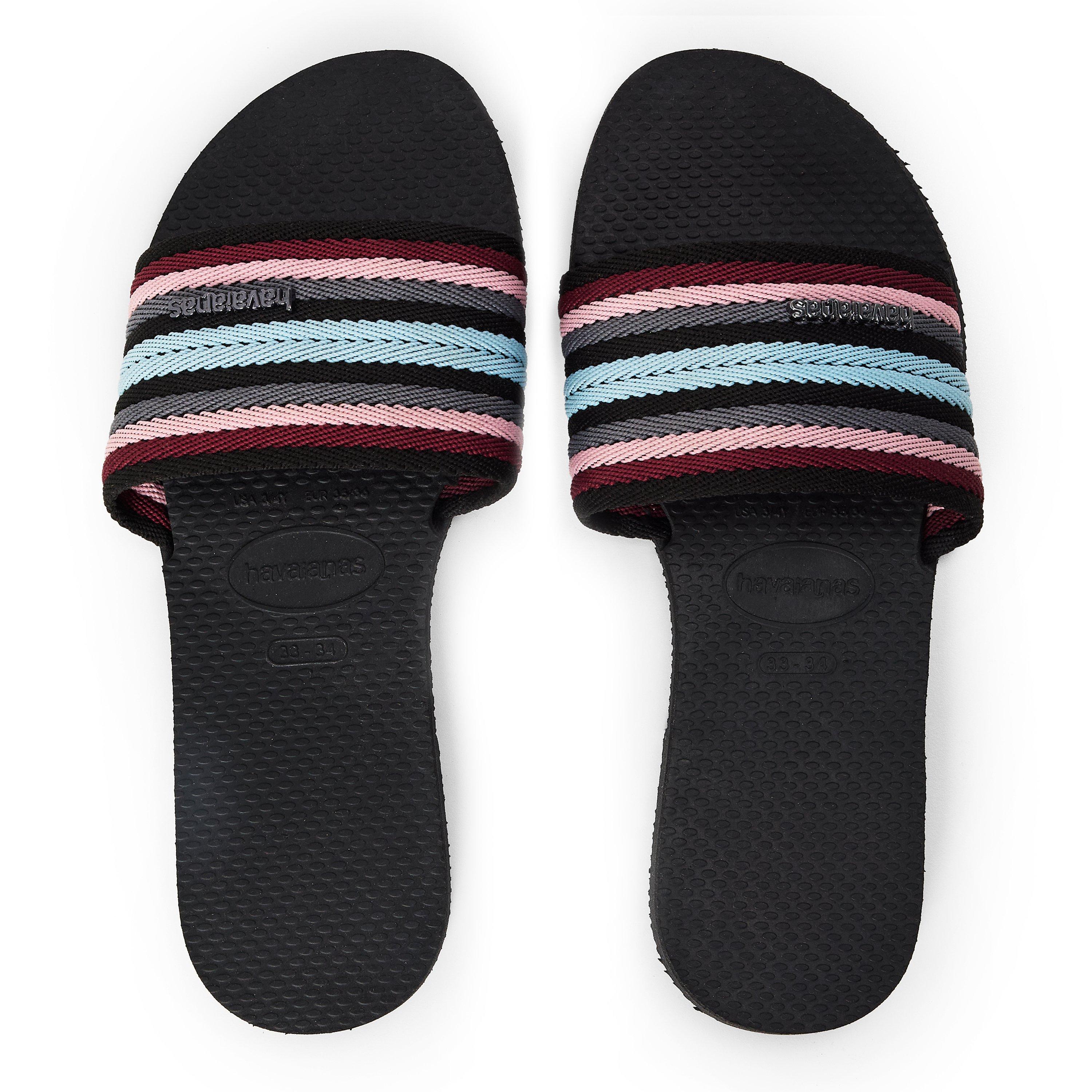 Black - Havaianas - Hav. You Malta Mix Black 33/34 Flip Flops Womens - 4