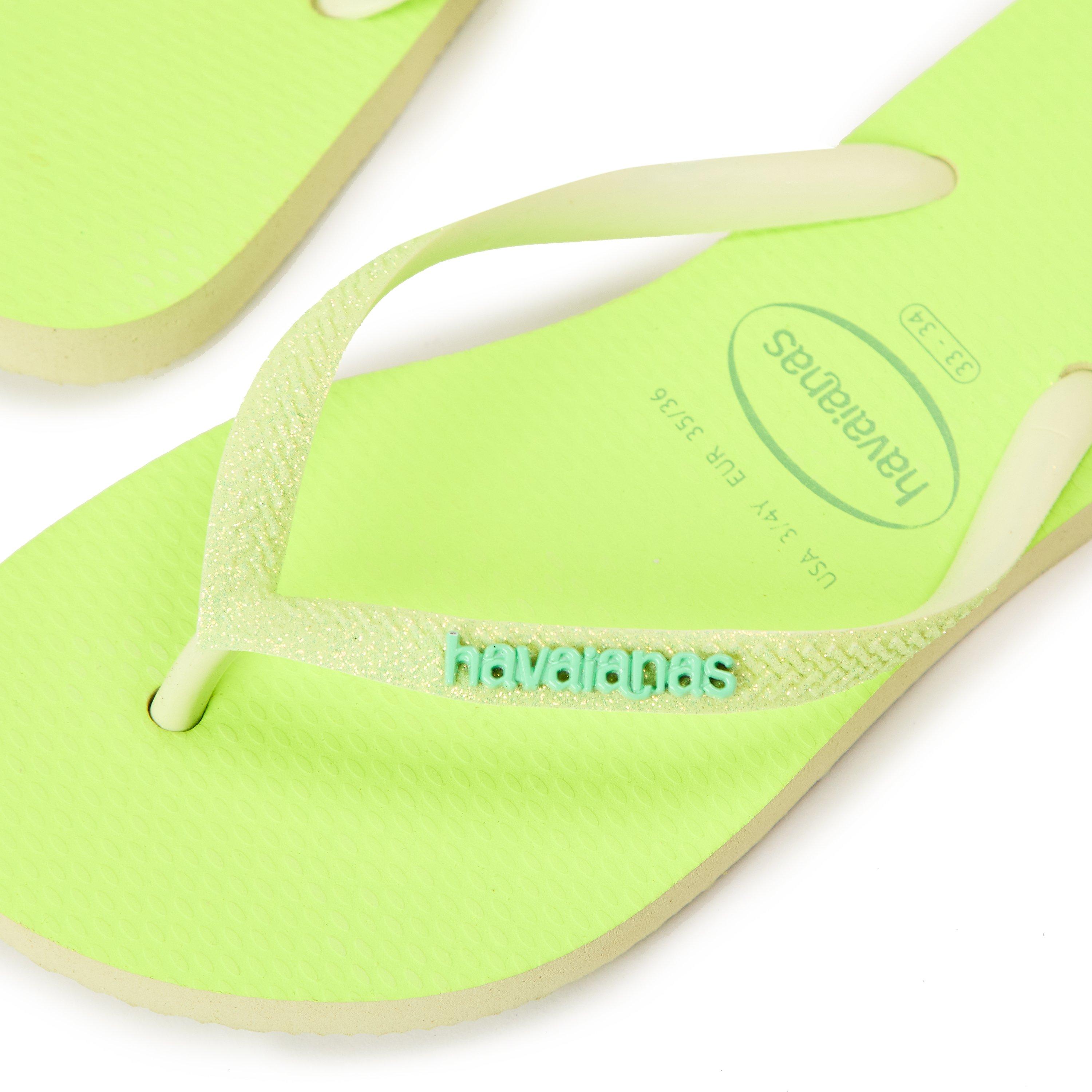 Lime Green - Havaianas - Women's Glitter Flip Flops - 3