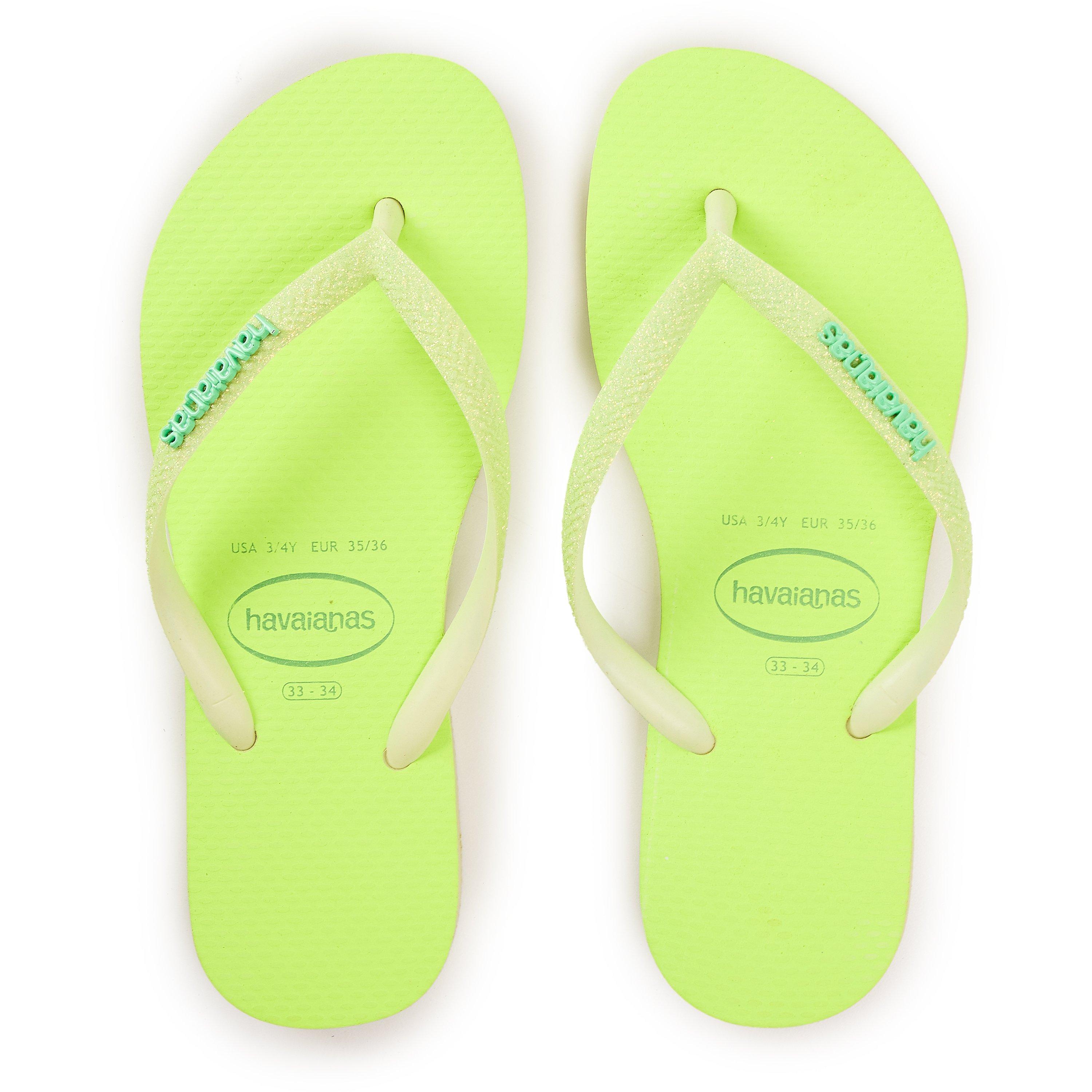 Lime Green - Havaianas - Women's Glitter Flip Flops - 4