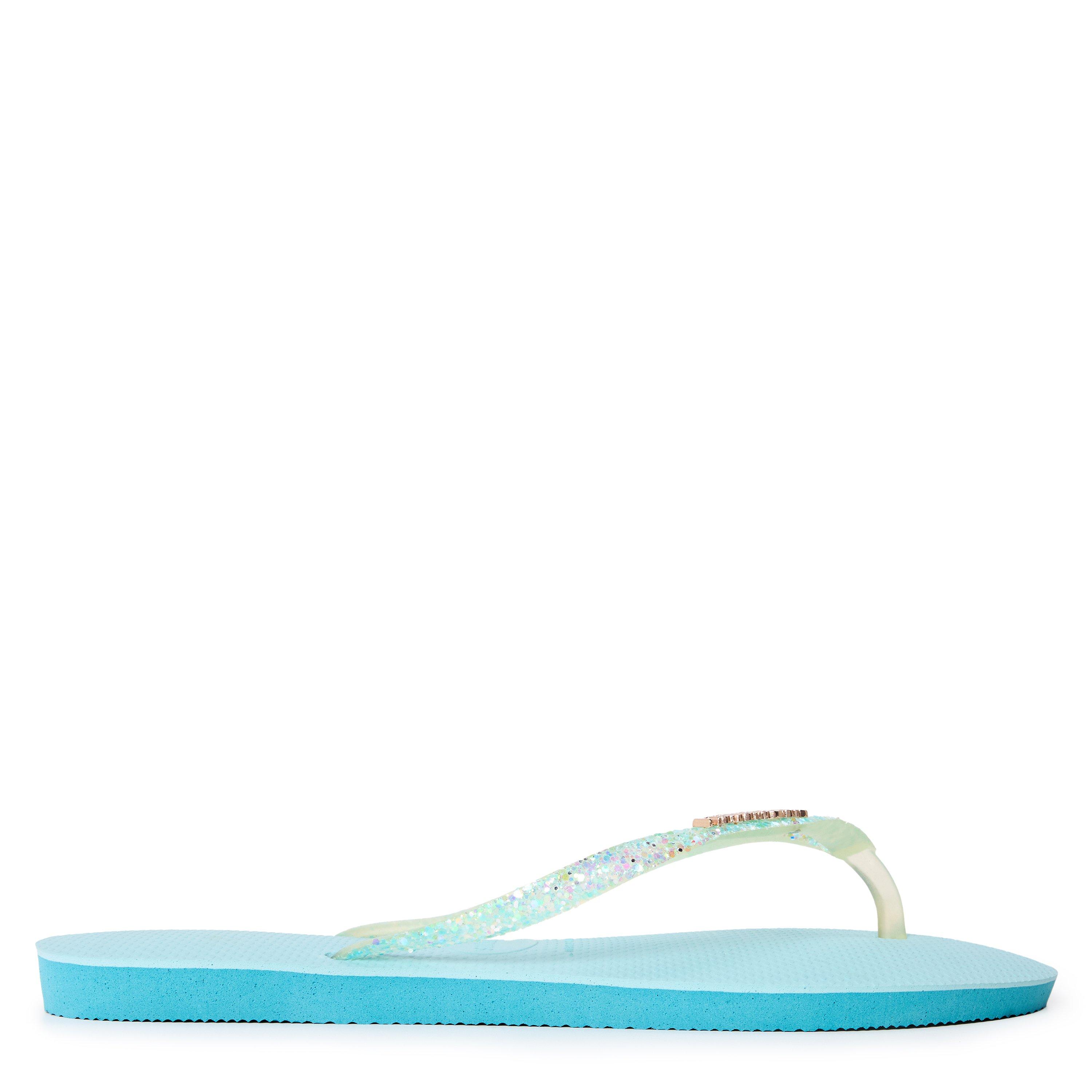 Blue - Havaianas - Hav. Slim Glitter Flourish Macaron Flip Flops Womens - 1