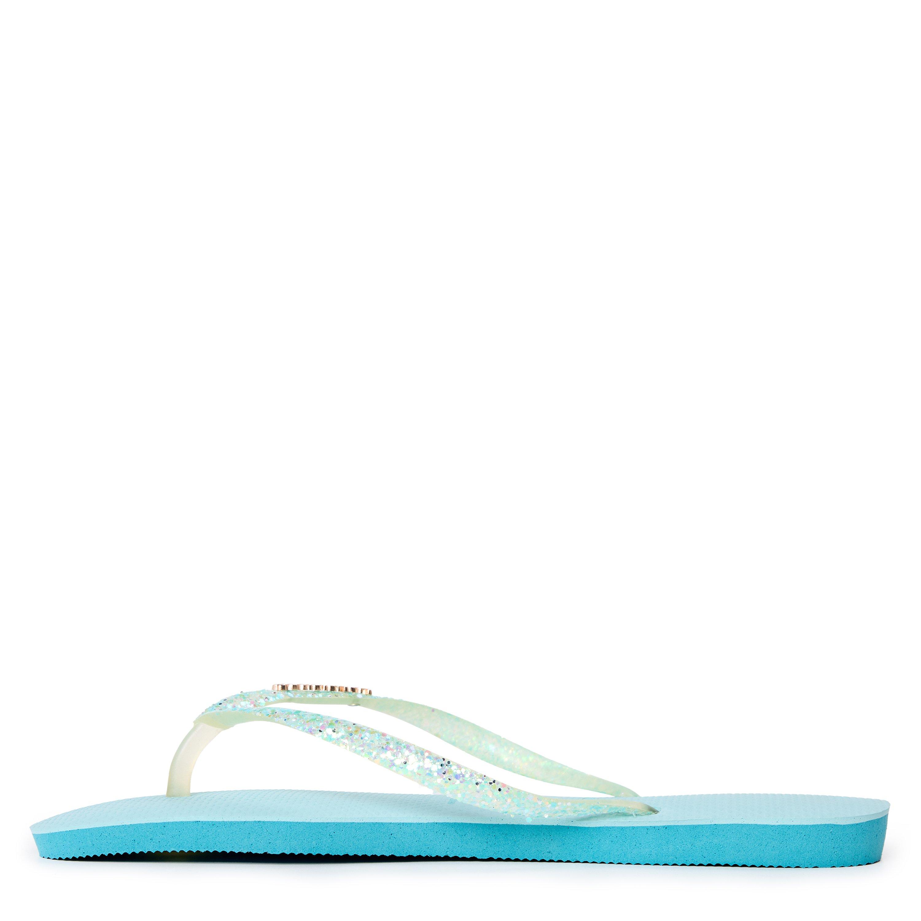 Blue - Havaianas - Hav. Slim Glitter Flourish Macaron Flip Flops Womens - 2