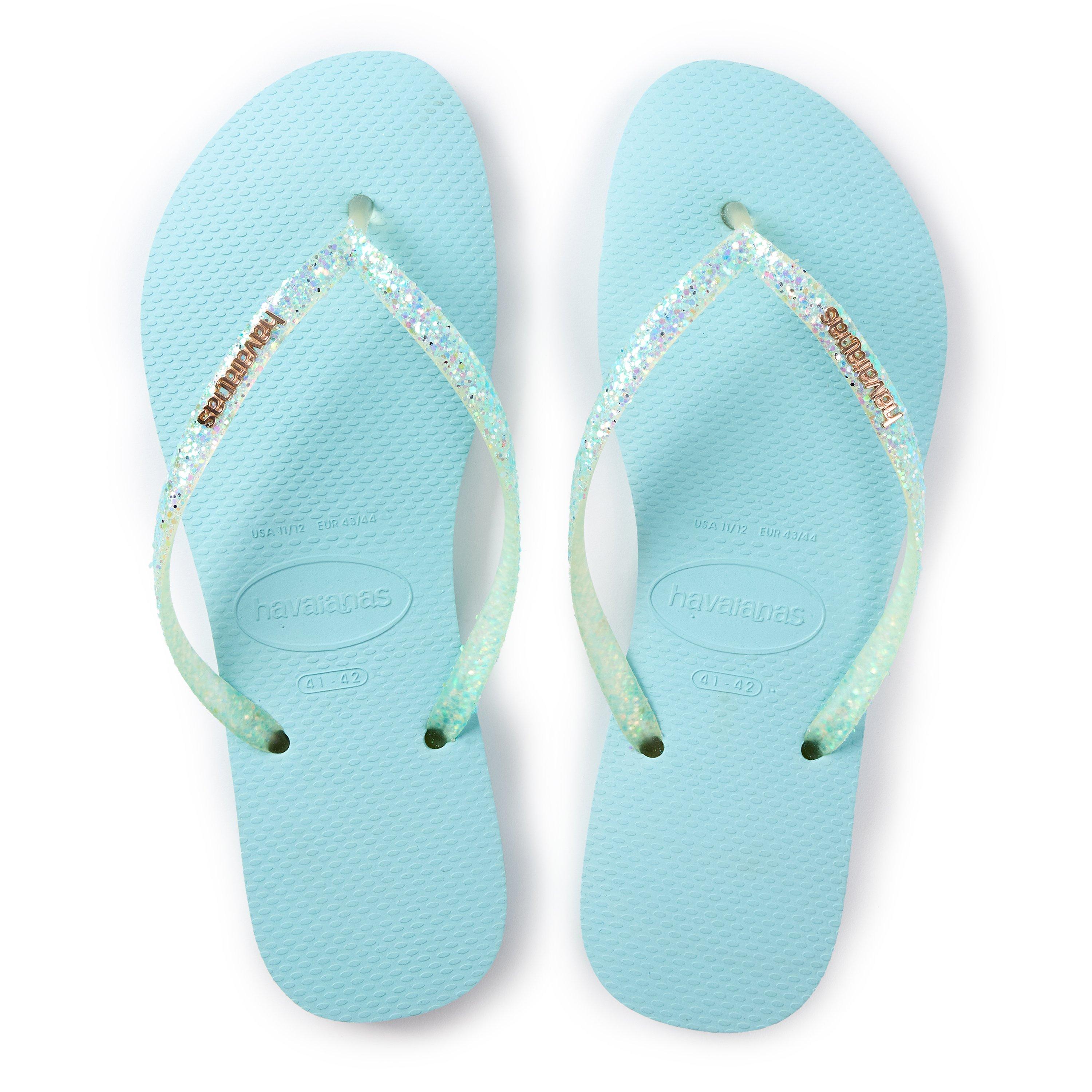 Blue - Havaianas - Hav. Slim Glitter Flourish Macaron Flip Flops Womens - 4