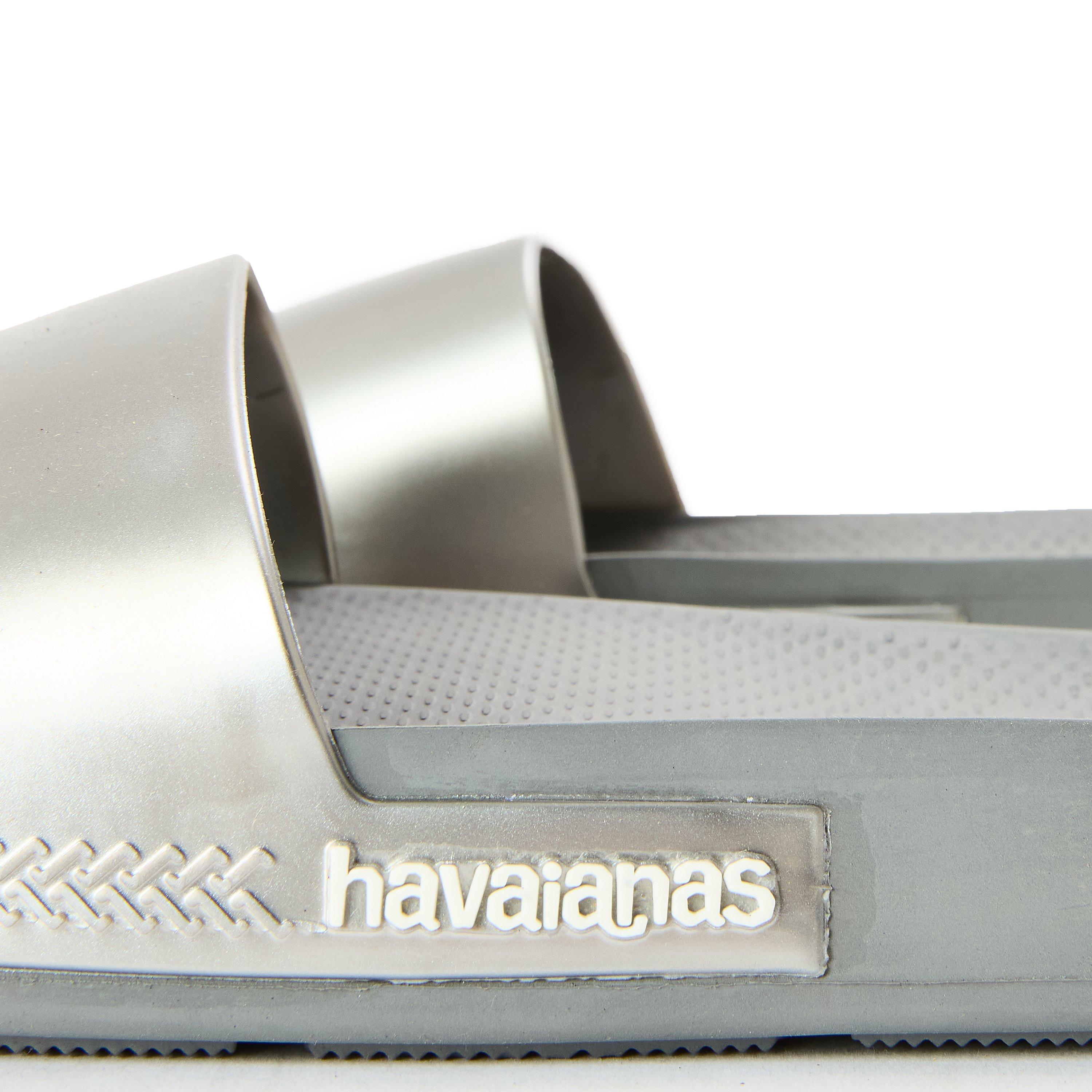 Steel Grey - Havaianas - Hav. Slide Classic Metallic Steel G Flip Flops Womens - 3