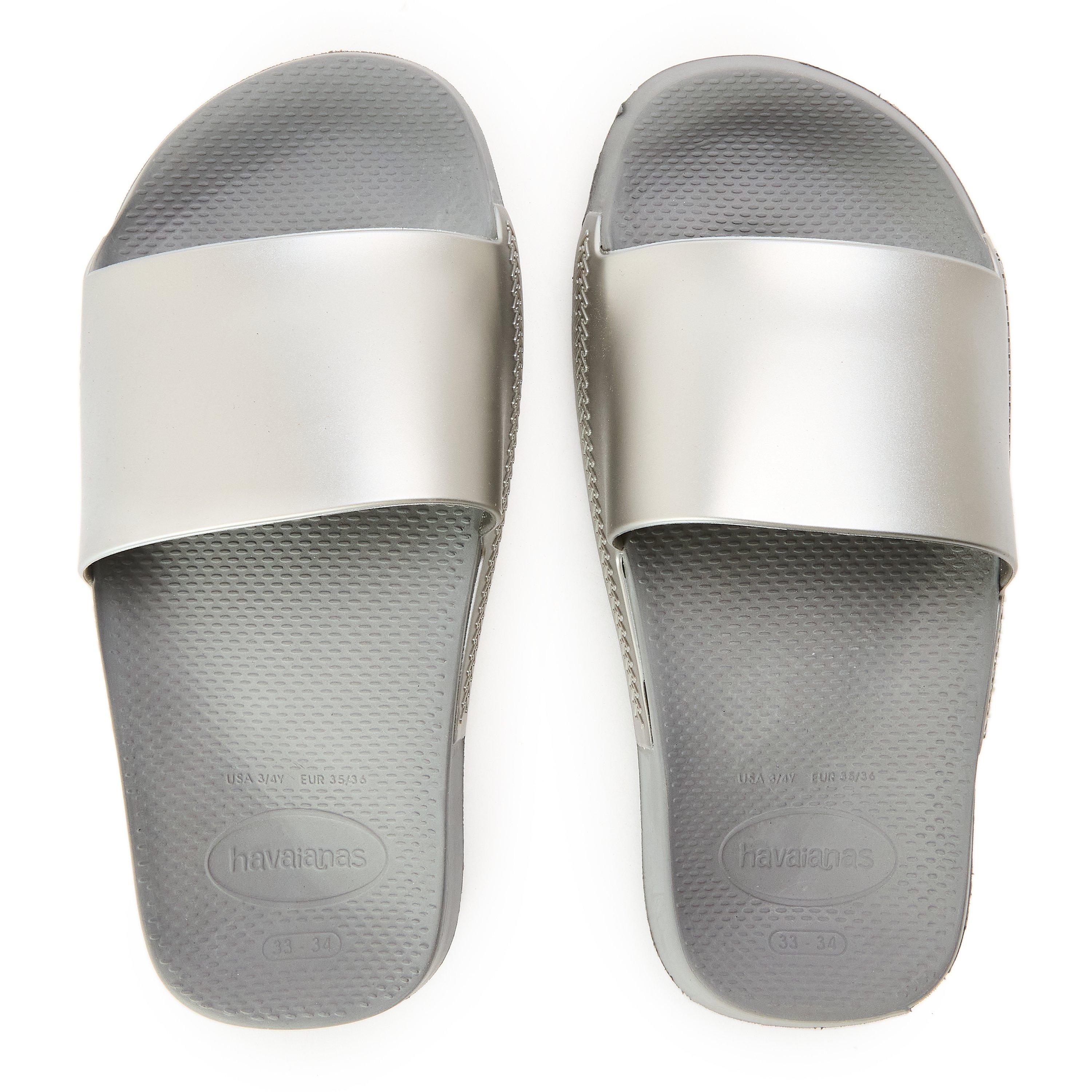 Steel Grey - Havaianas - Hav. Slide Classic Metallic Steel G Flip Flops Womens - 4
