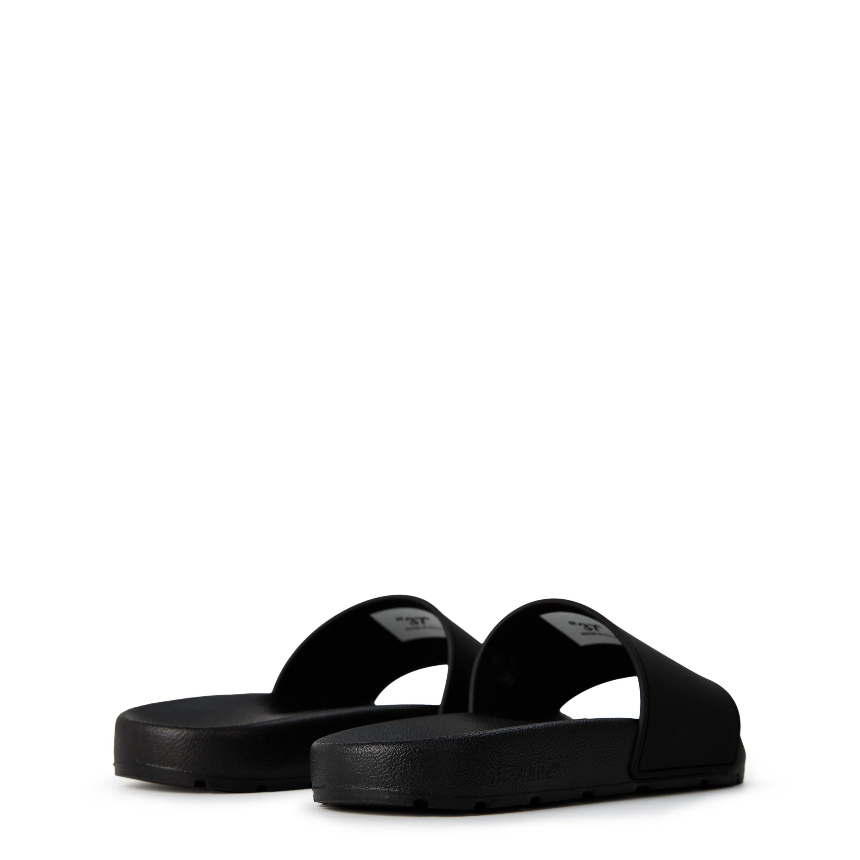 Black/Blue - Off White - Women's Flower Logo Design Sliders - 5