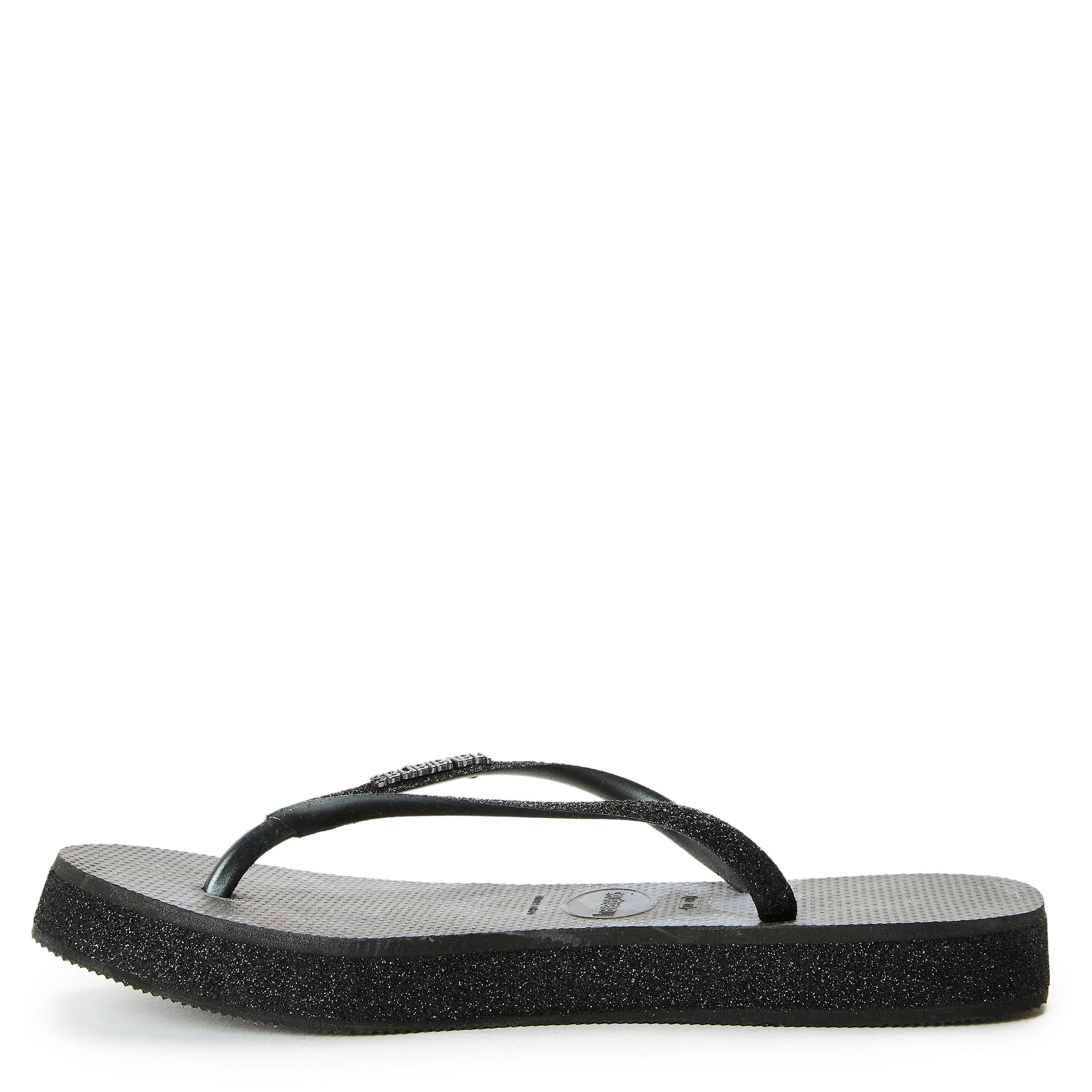 Black - Havaianas - Hav. Slim Flatform Sparkle Black 39 Flip Flops Womens - 2