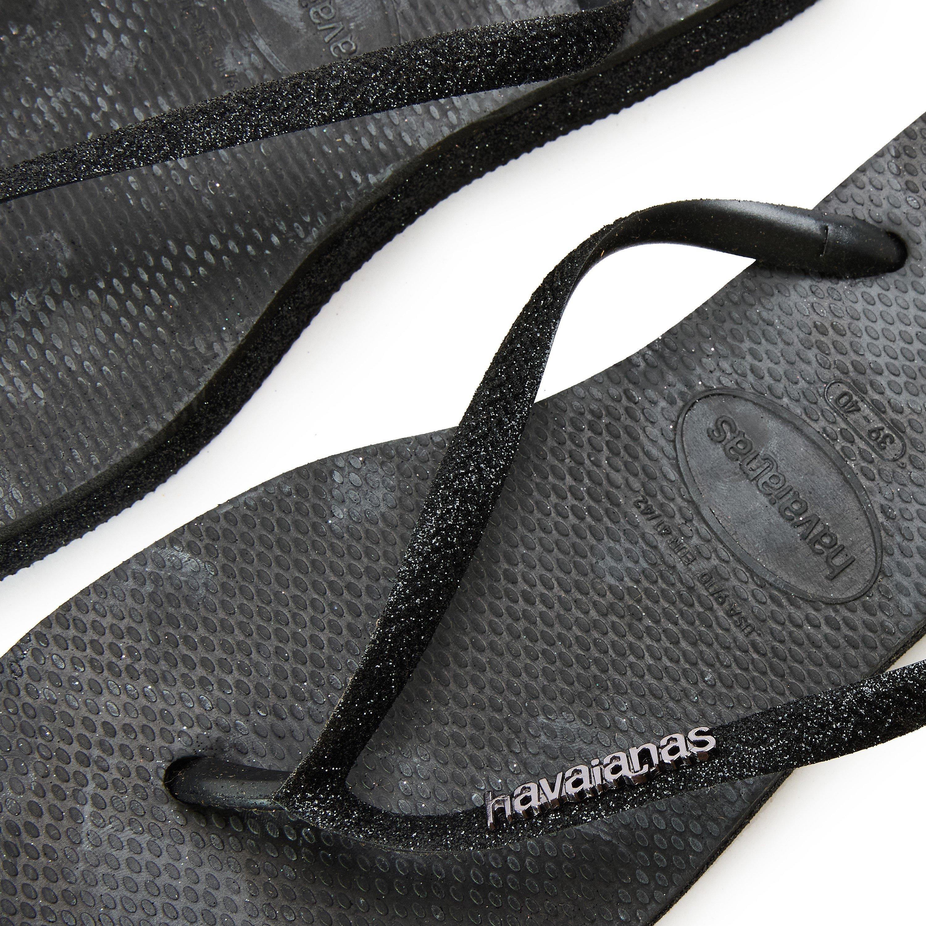 Black - Havaianas - Hav. Slim Flatform Sparkle Black 39 Flip Flops Womens - 3