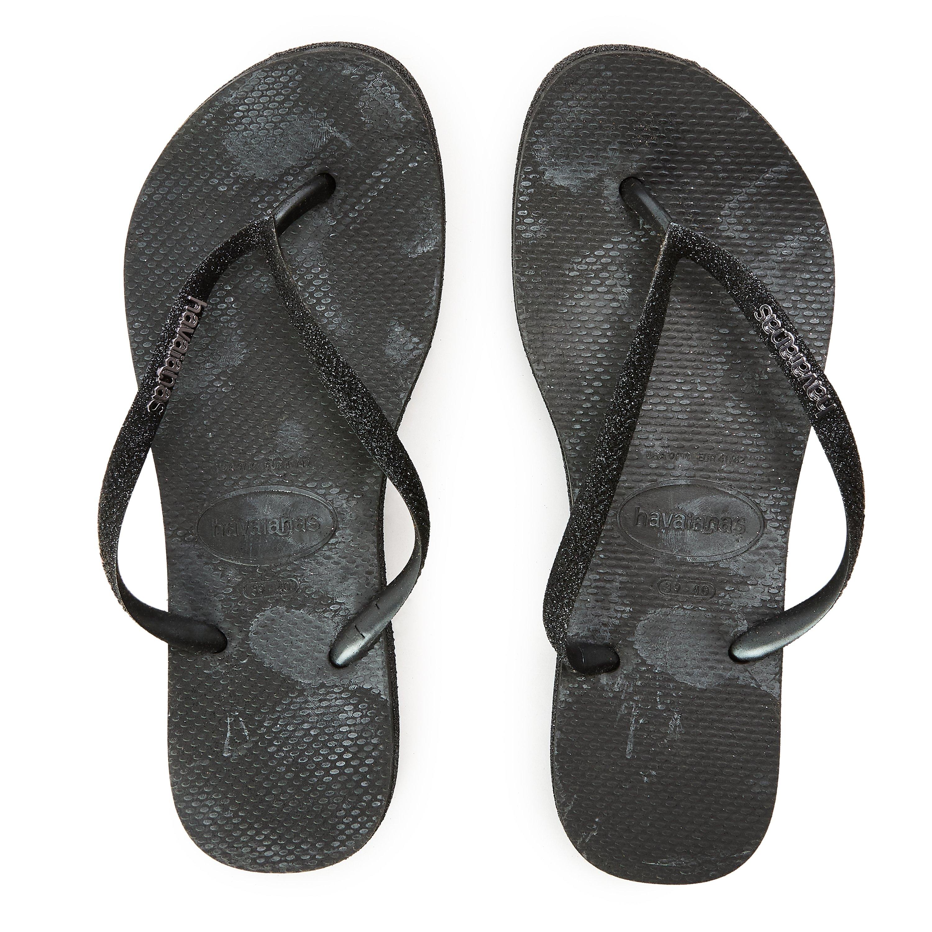 Black - Havaianas - Hav. Slim Flatform Sparkle Black 39 Flip Flops Womens - 4