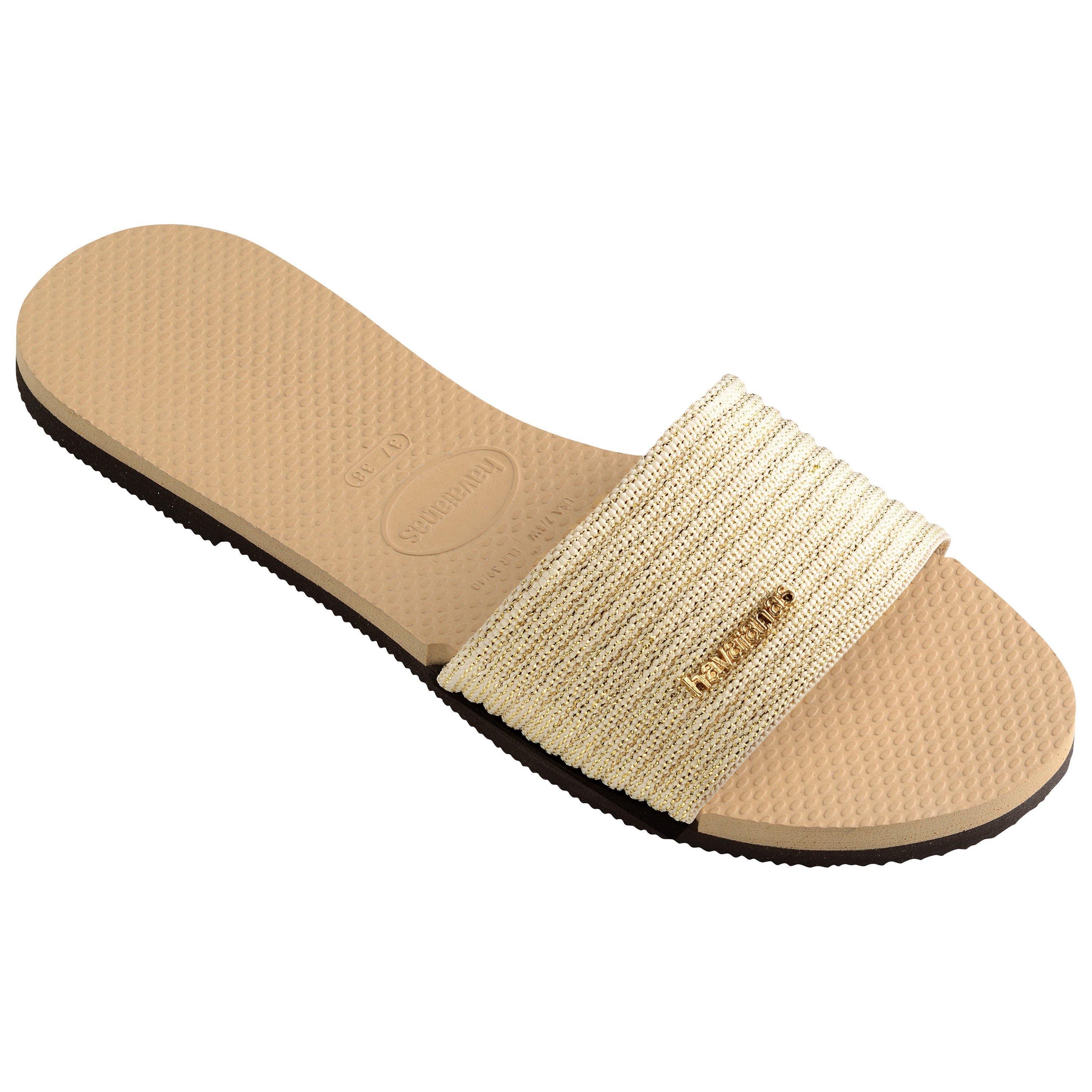 Ouro - Havaianas - Hav. You Malta Metallic Comfy Blue Flip Flops Womens - 2