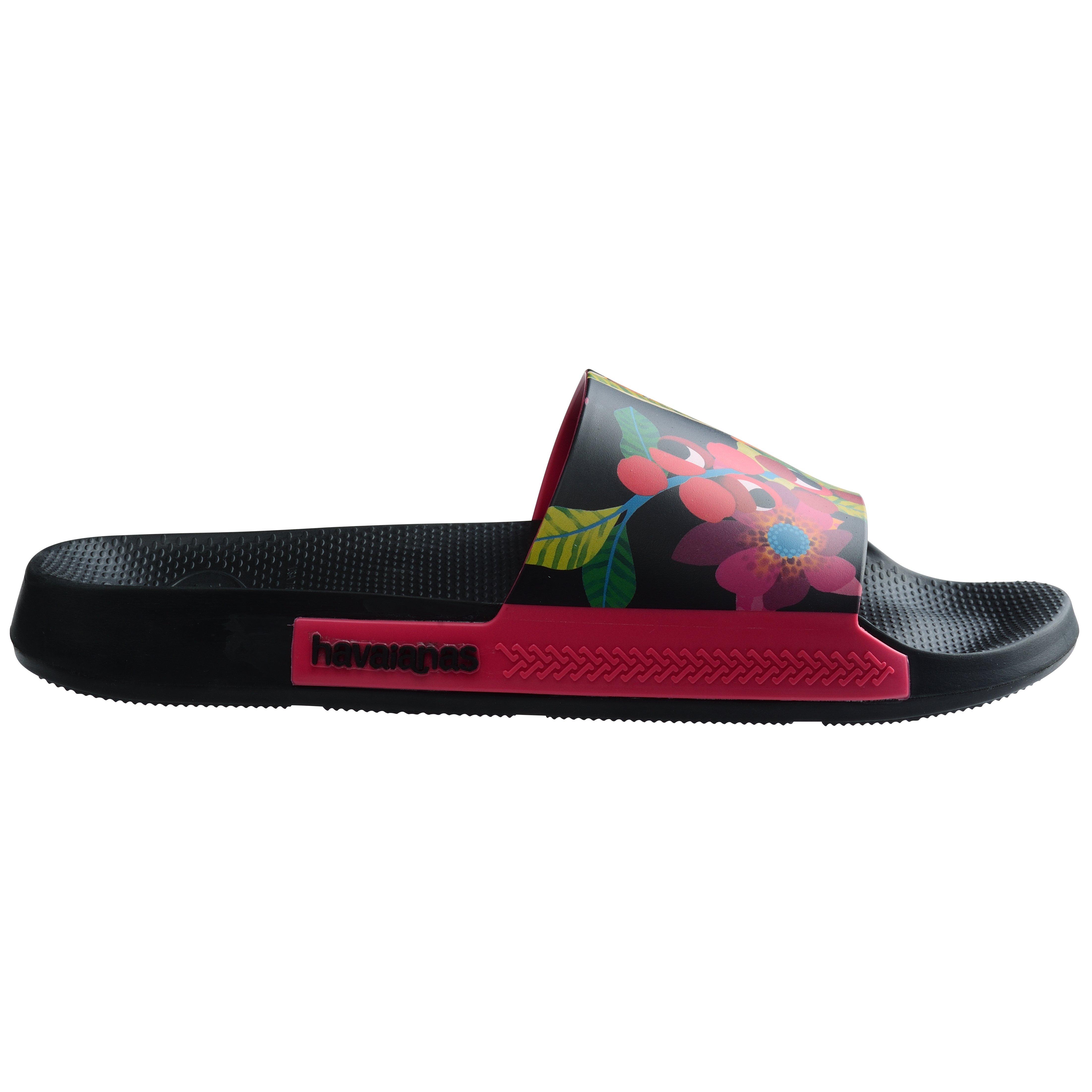Paradis Noir - Havaianas - Hav. Slide Print Black/Pink Paradis Flip Flops Womens - 1