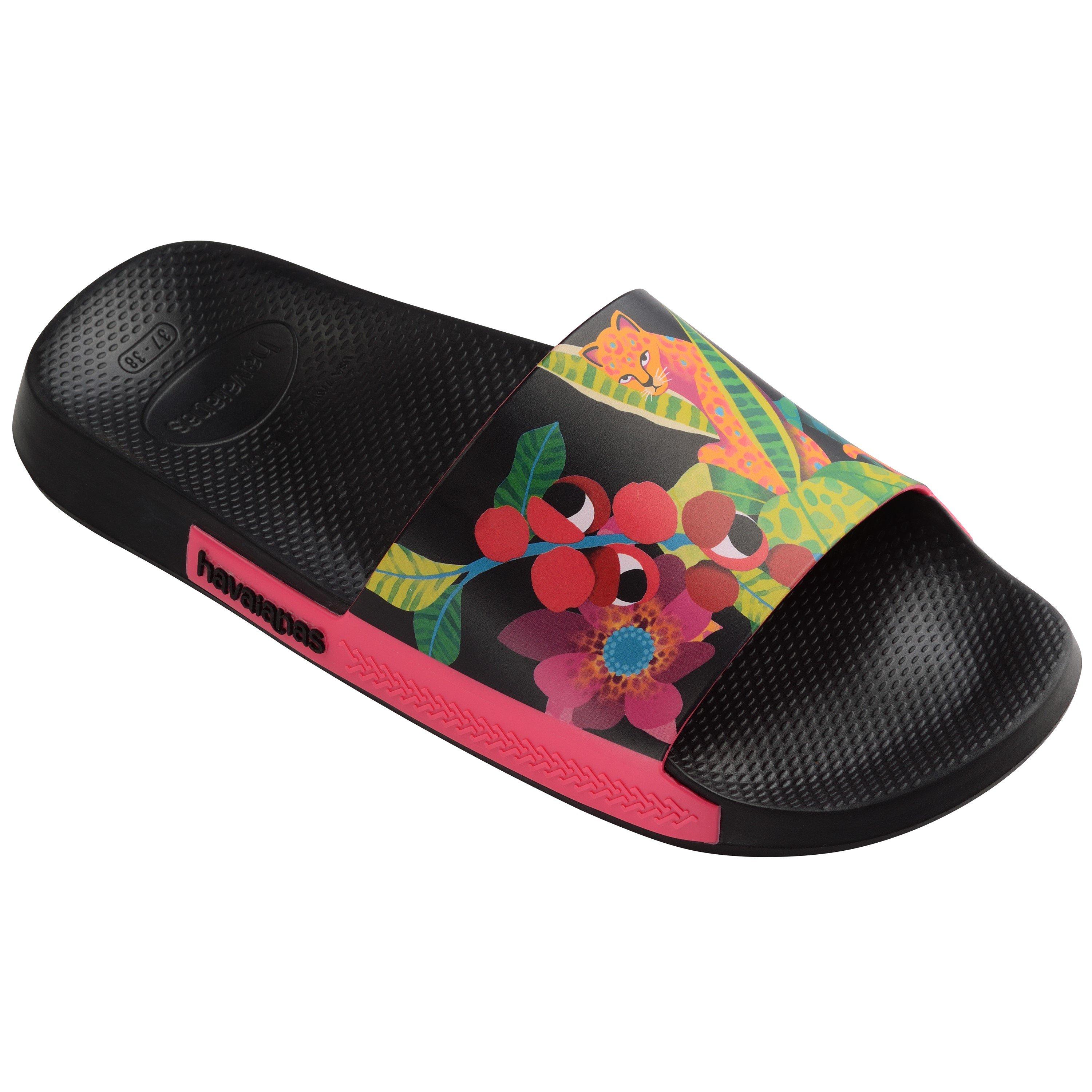 Paradis Noir - Havaianas - Hav. Slide Print Black/Pink Paradis Flip Flops Womens - 2