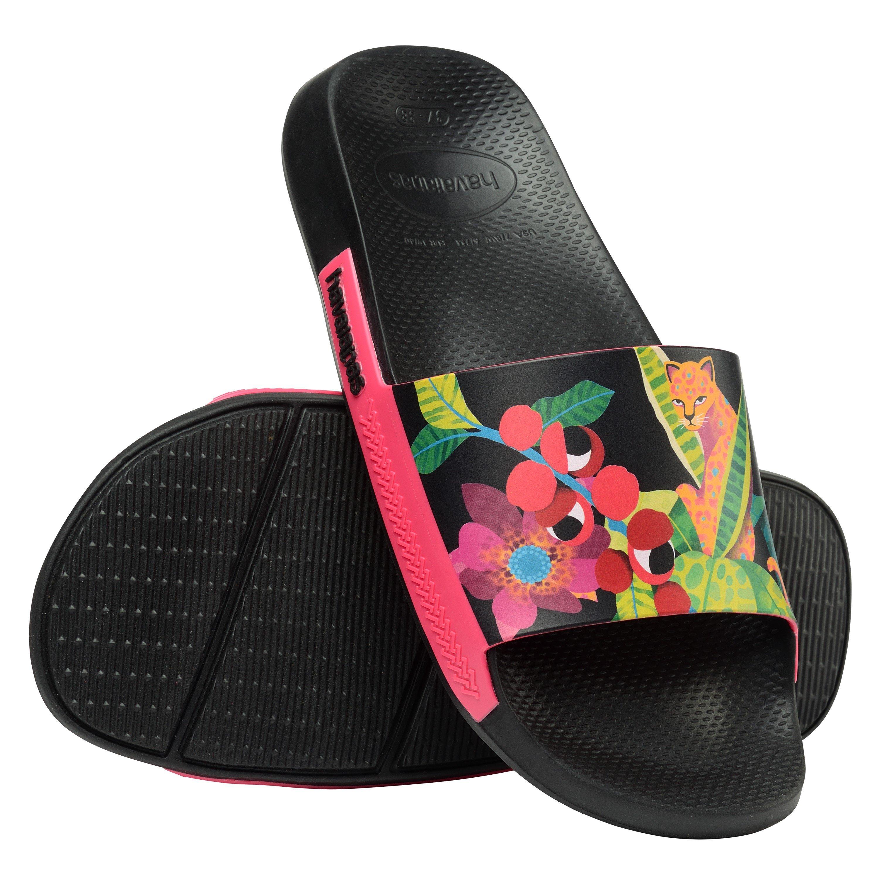 Paradis Noir - Havaianas - Hav. Slide Print Black/Pink Paradis Flip Flops Womens - 3