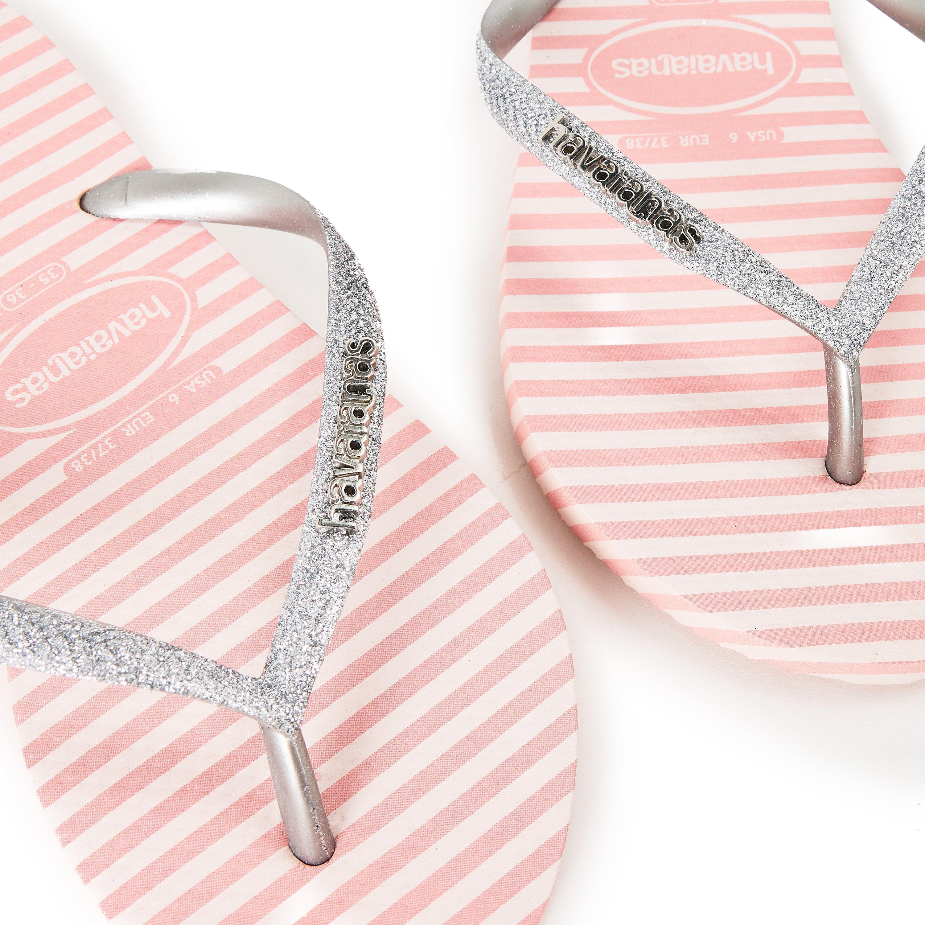 Ballet Rose - Havaianas - Hav. Slim Glitter Stripes Ballet Ro Flip Flops Womens - 3