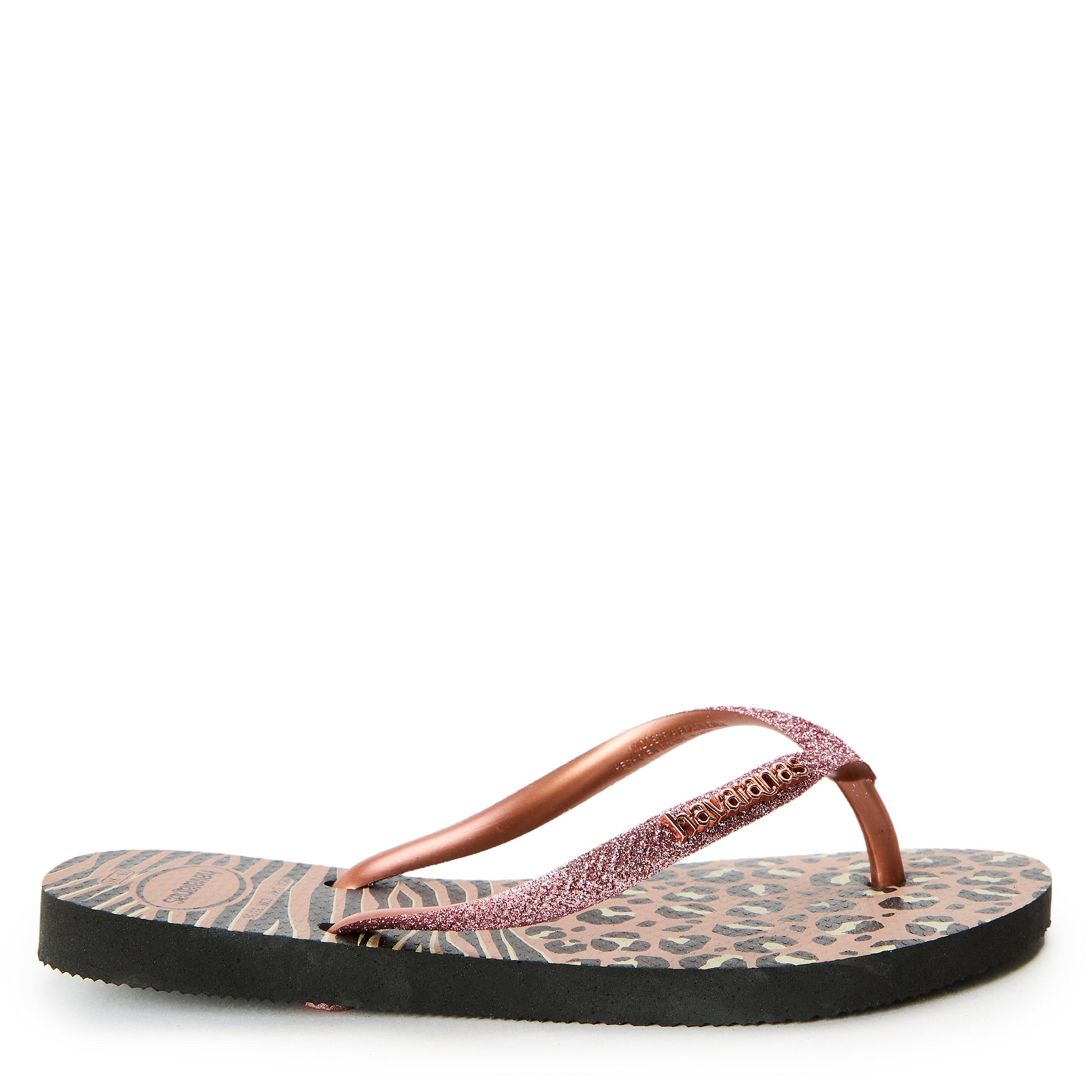 Zwart/Goud - Havaianas - Hav. Slim Animals Mix Black/Gold 33 Flip Flops Womens - 1