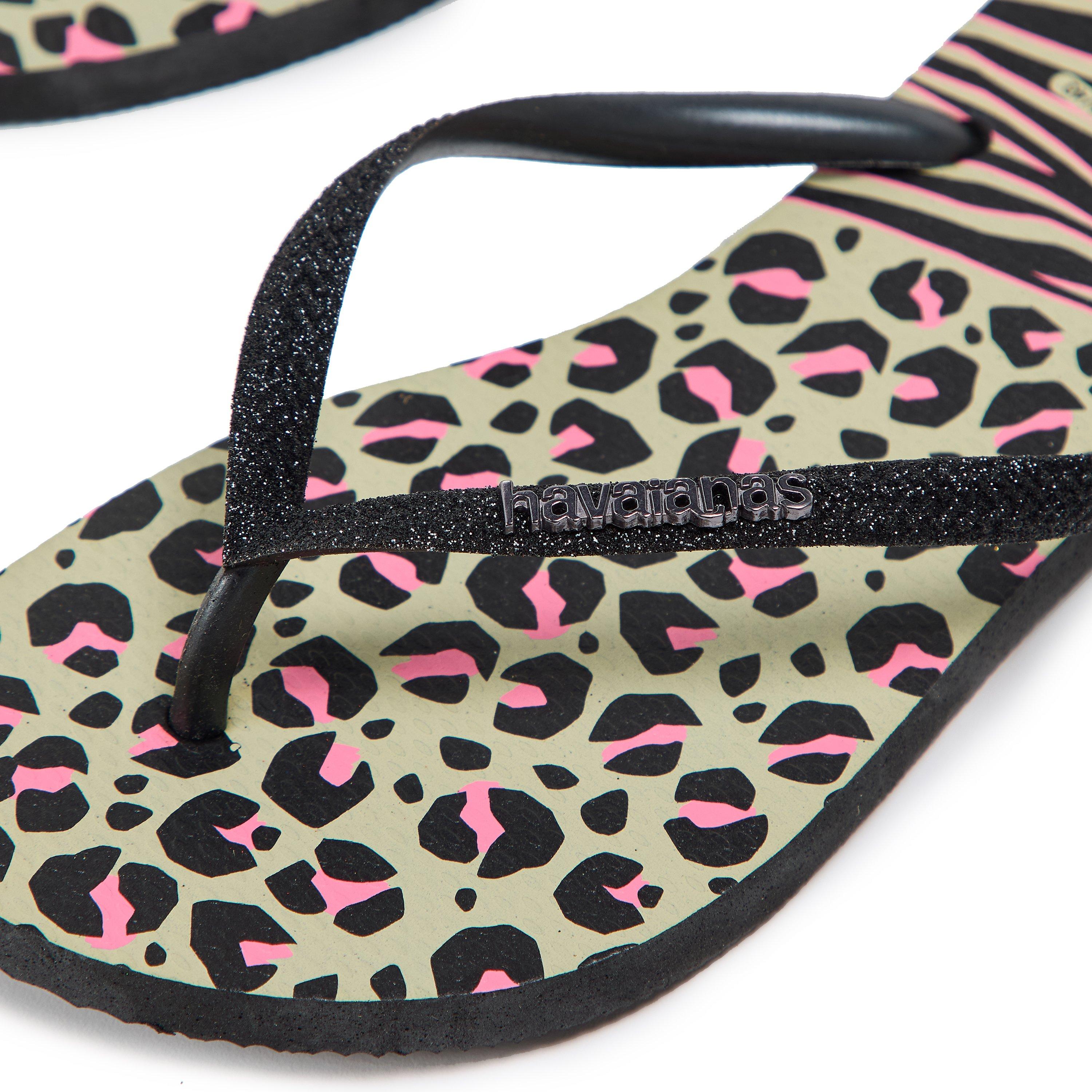 Black/Grey - Havaianas - Hav. Slim Animals Mix Black/Gold 35 Flip Flops Womens - 3