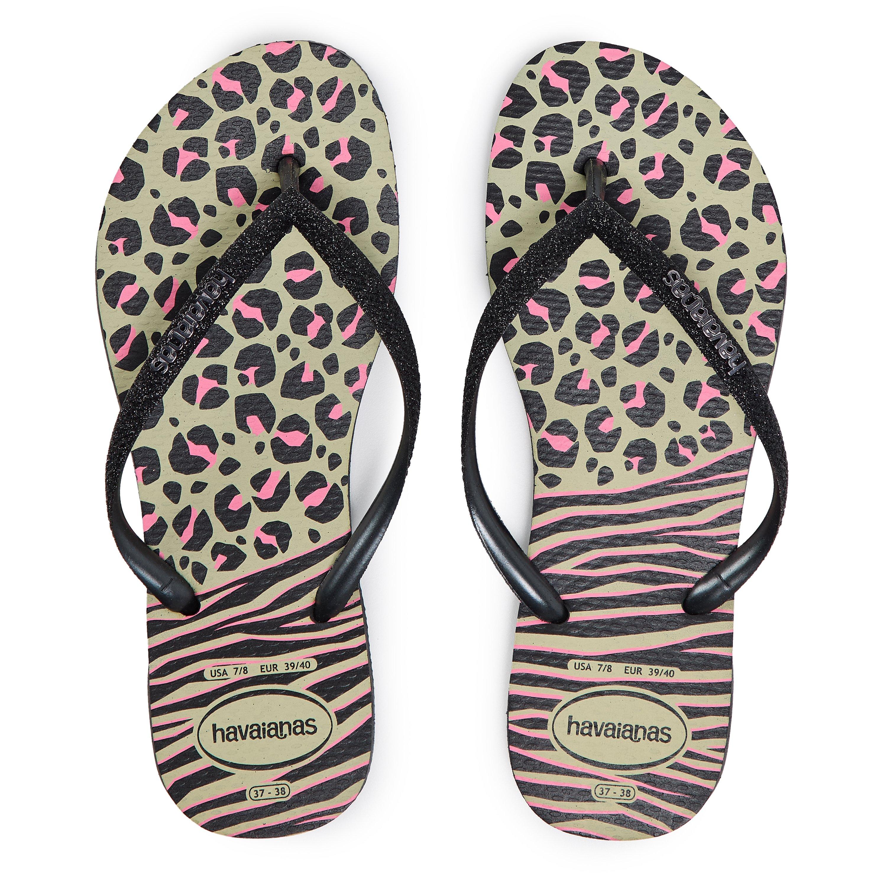 Black/Grey - Havaianas - Hav. Slim Animals Mix Black/Gold 35 Flip Flops Womens - 4