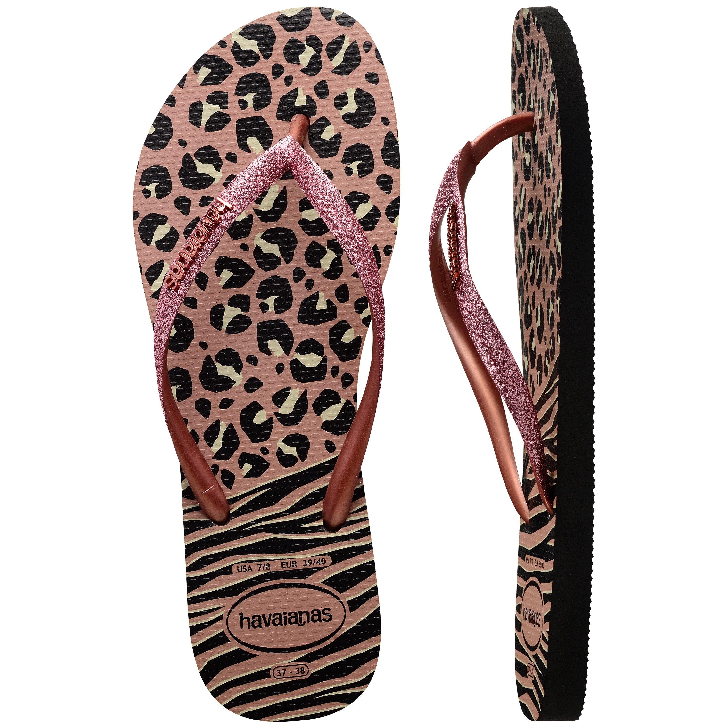 Black/Gold - Havaianas - Hav. Slim Animals Mix Black/Gold 35 Flip Flops Womens - 2