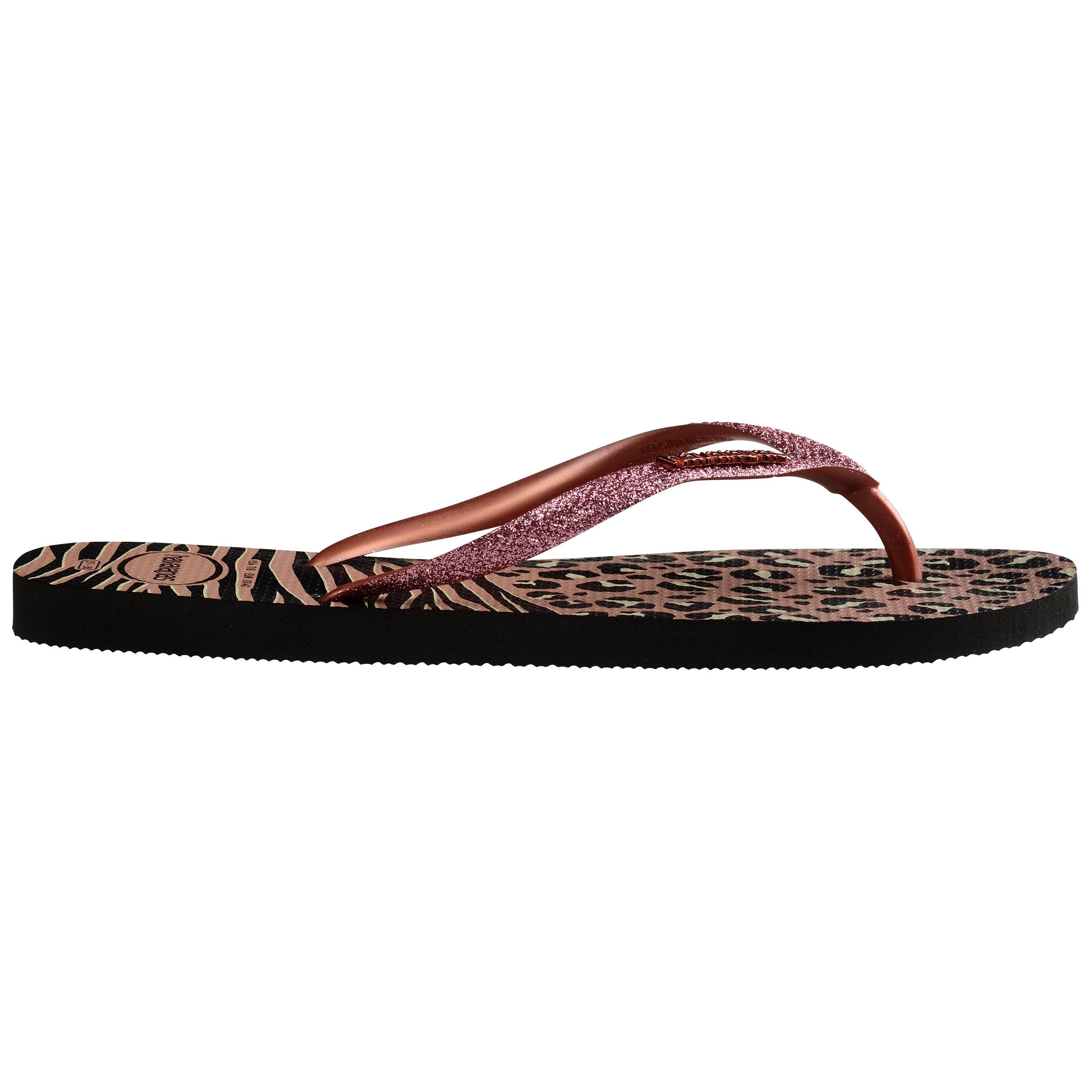 Black/Gold - Havaianas - Hav. Slim Animals Mix Black/Gold 35 Flip Flops Womens - 3