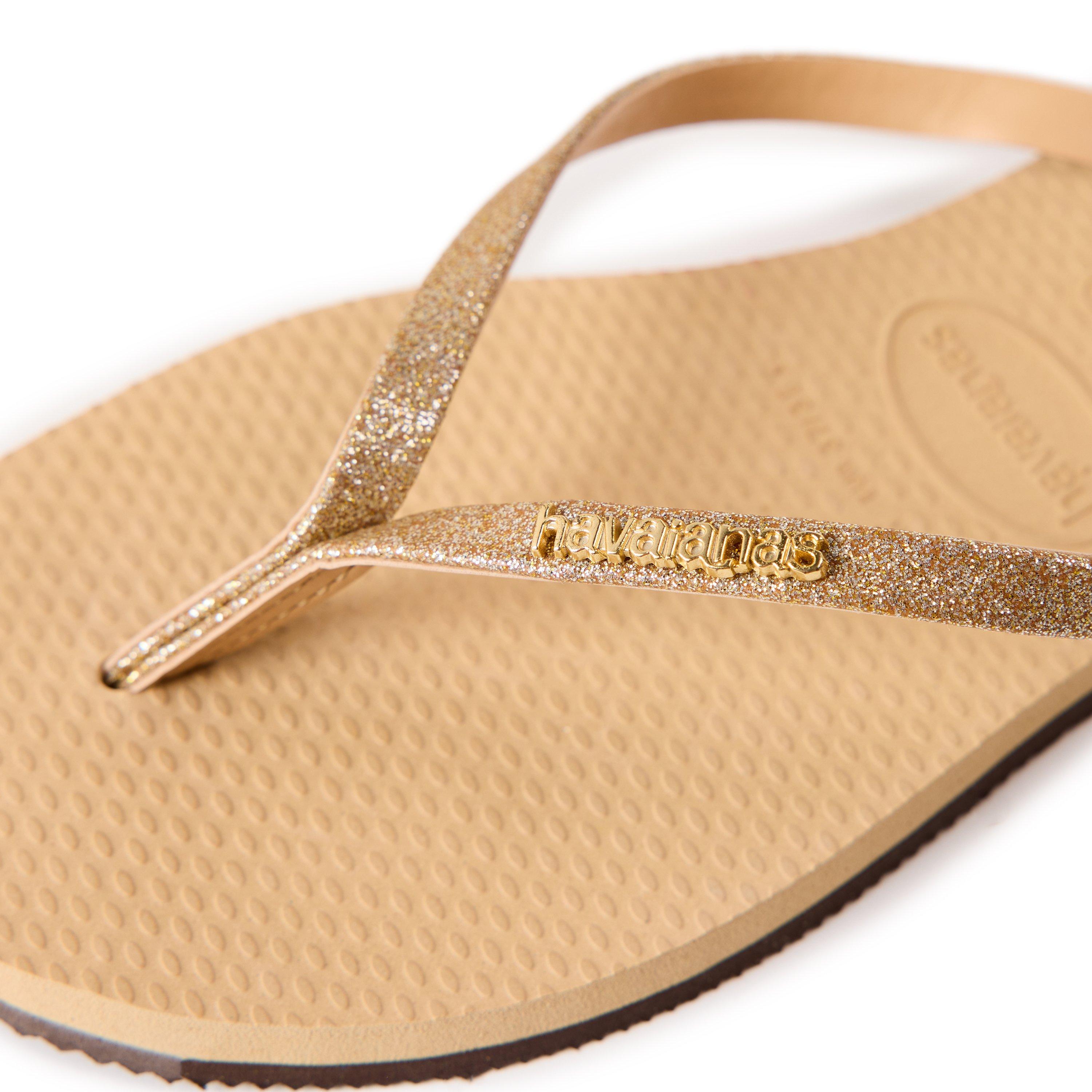 Gold - Havaianas - Hav. You Glitter Golden 35/36 Flip Flops Womens - 3