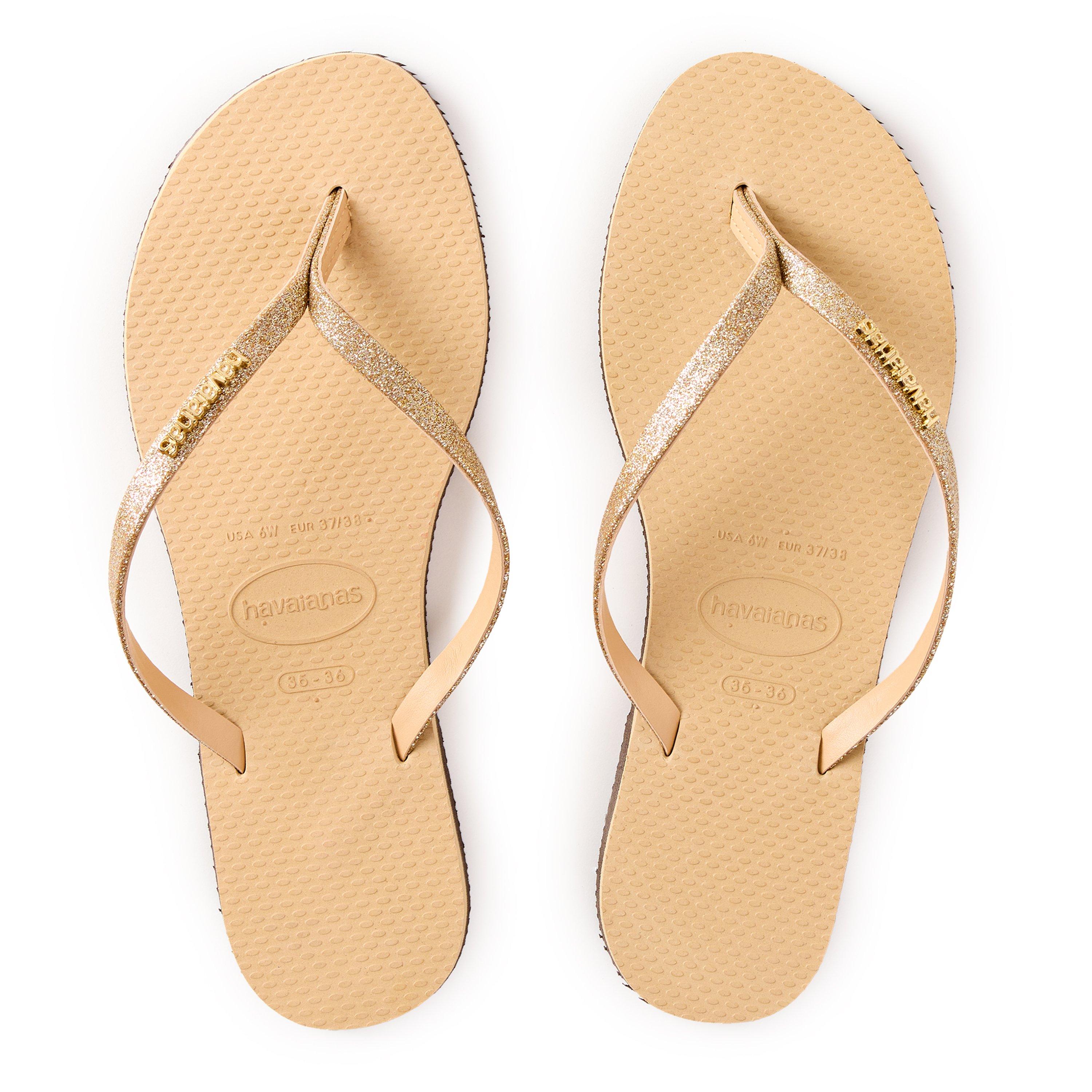 Gold - Havaianas - Hav. You Glitter Golden 35/36 Flip Flops Womens - 4
