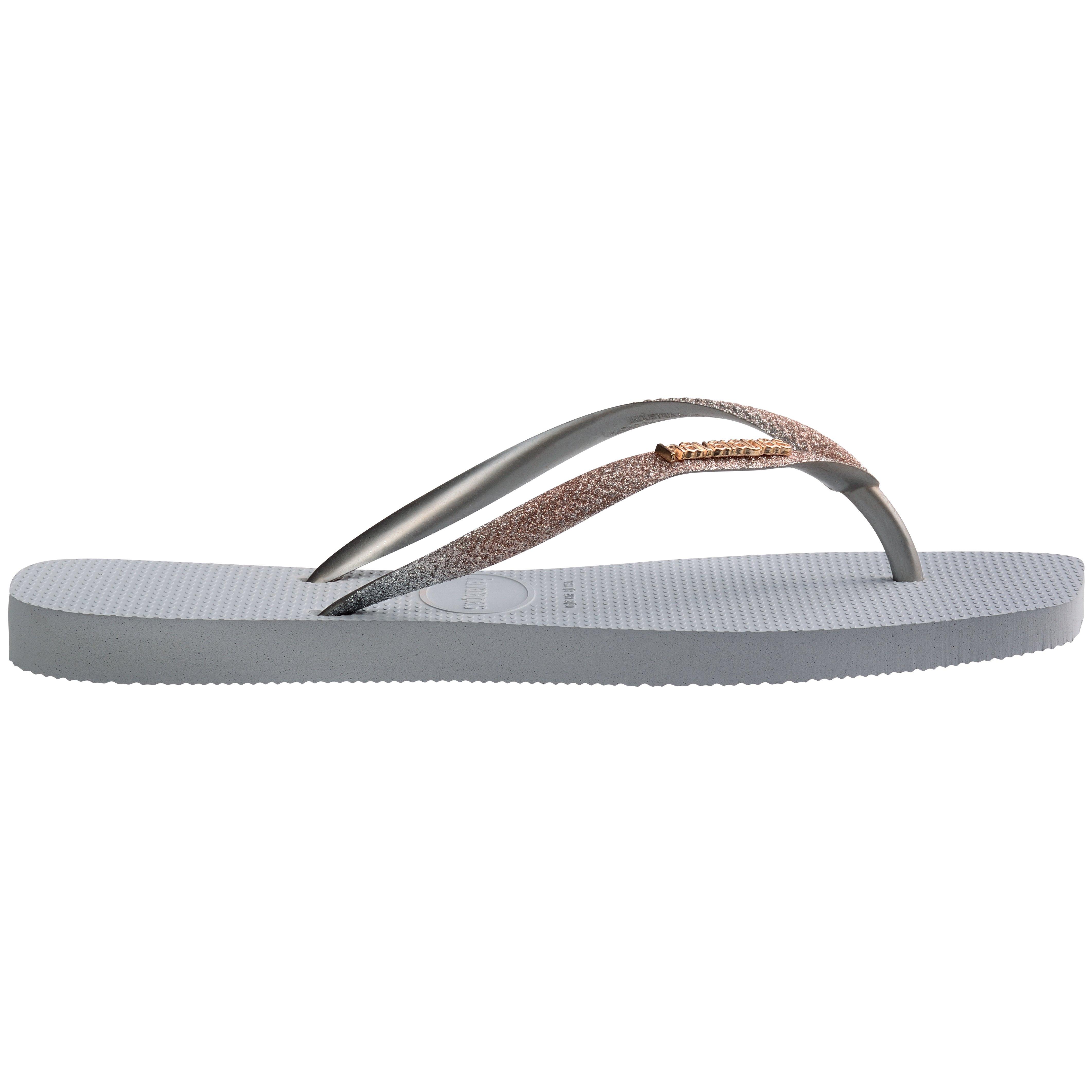 Hav. Square Glitter Ice Grey 33/34 Flip Flops Womens