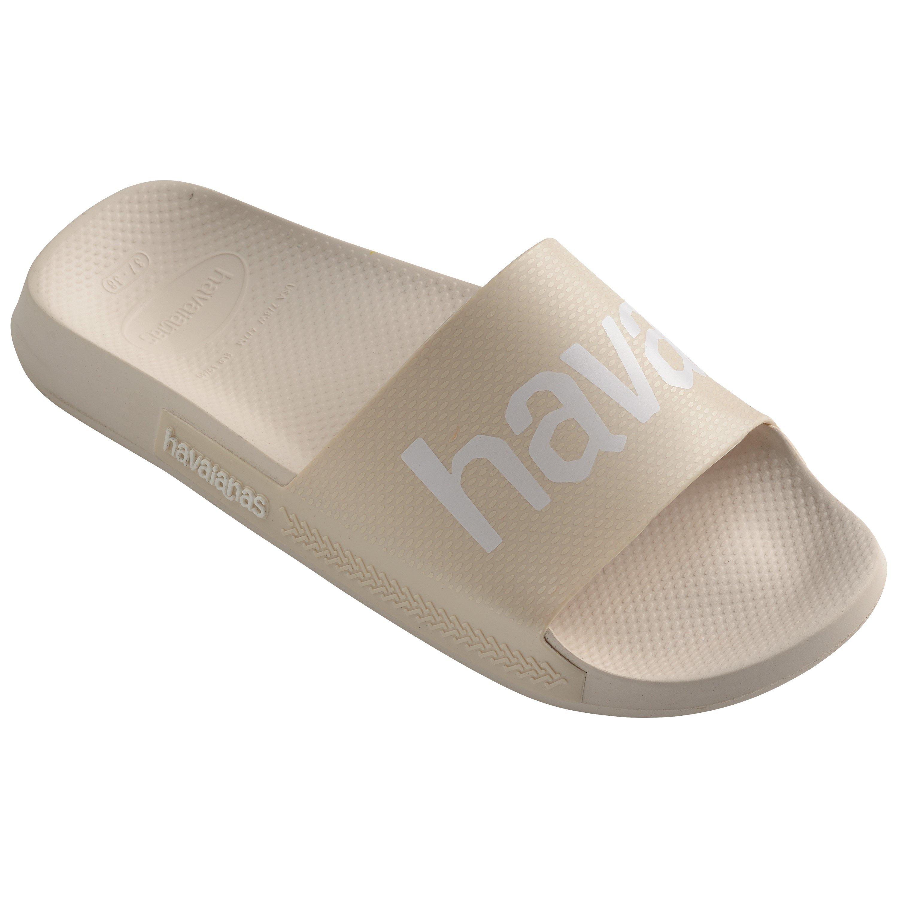 Beige - Havaianas - Hav. Slide Classic Logomania Black Flip Flops Womens - 2