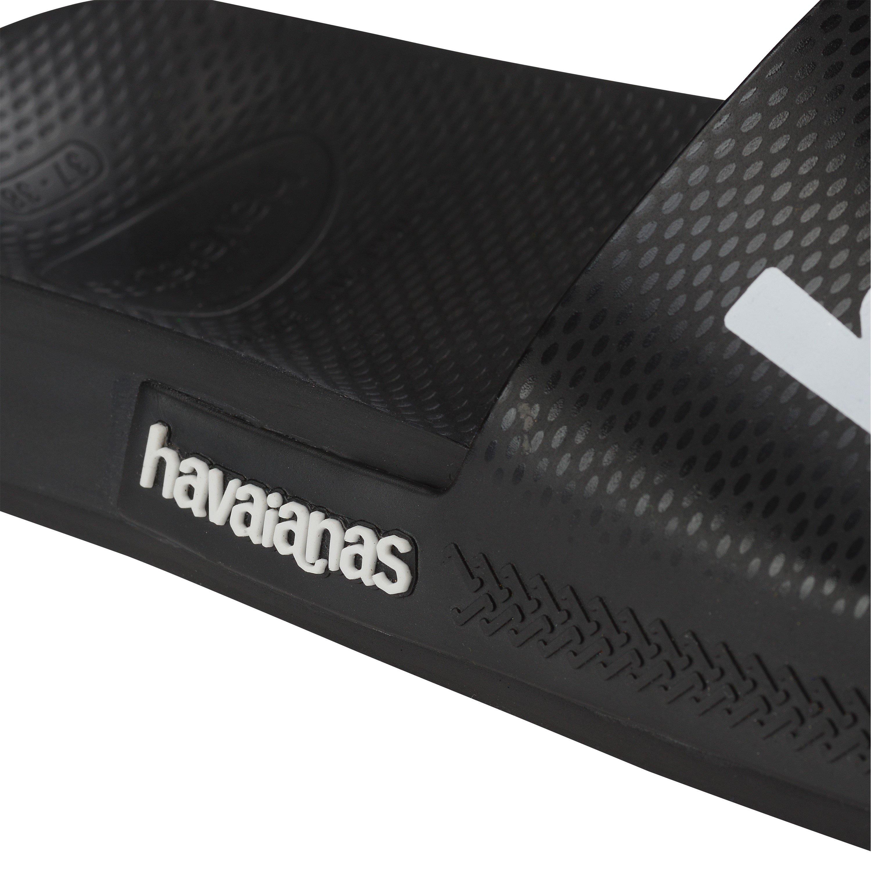 Black/Black - Havaianas - Hav. Slide Classic Logomania Black Flip Flops Womens - 3