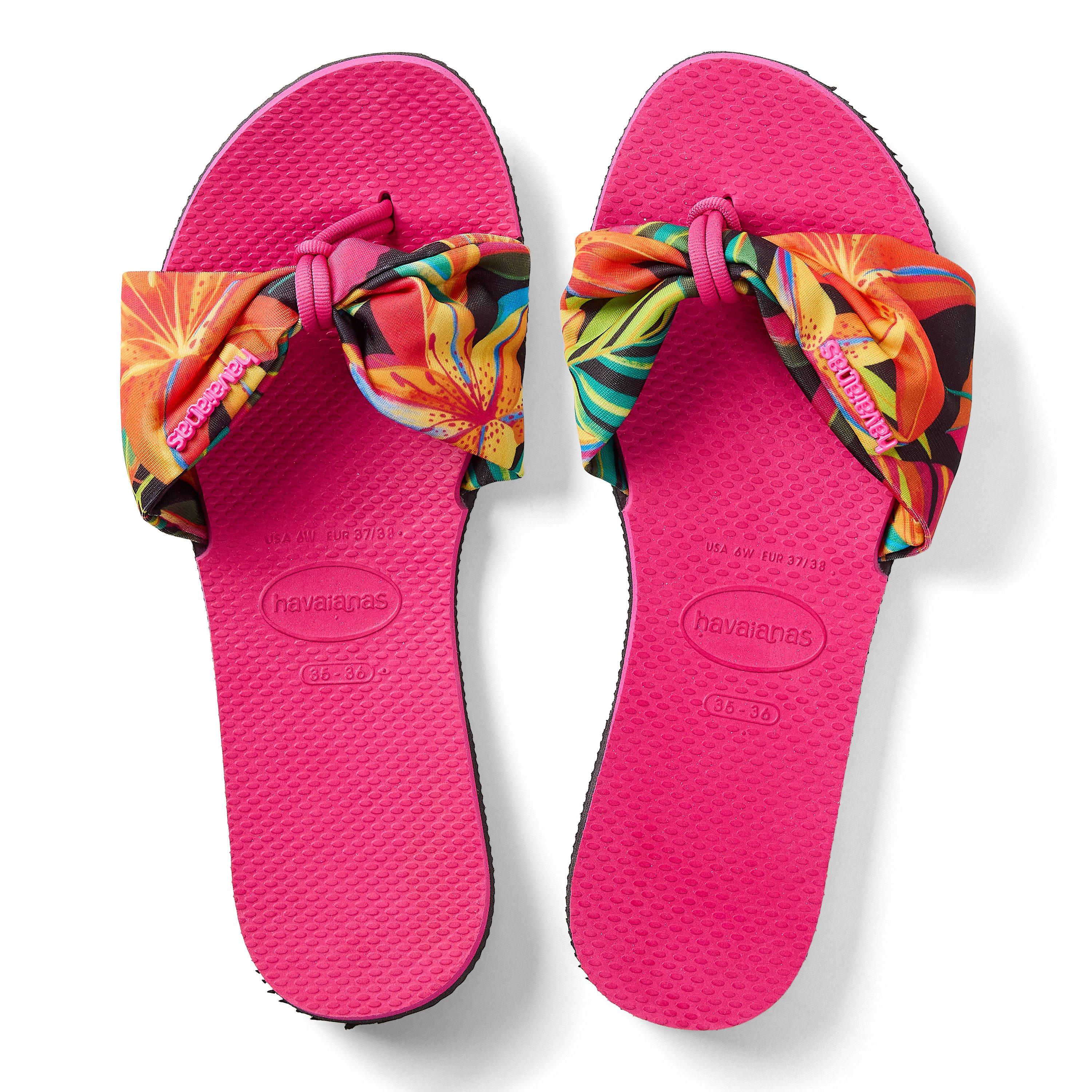 Pink Electric - Havaianas - Women's Saint Tropez Print Navy Flip Flops - 4