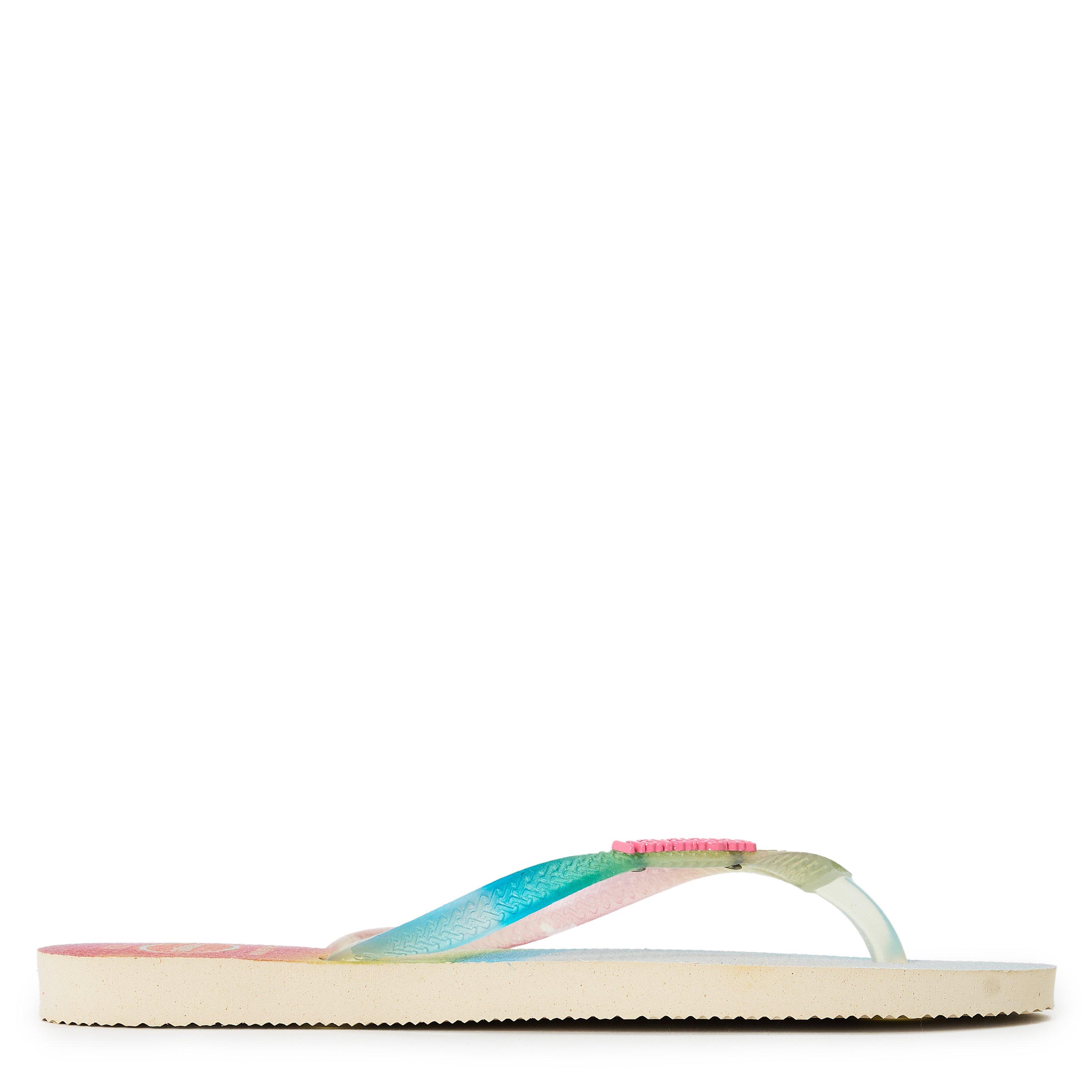 Havaianas Hav. Slim Metallic Rainbow Beige 33 Flip Flops Womens