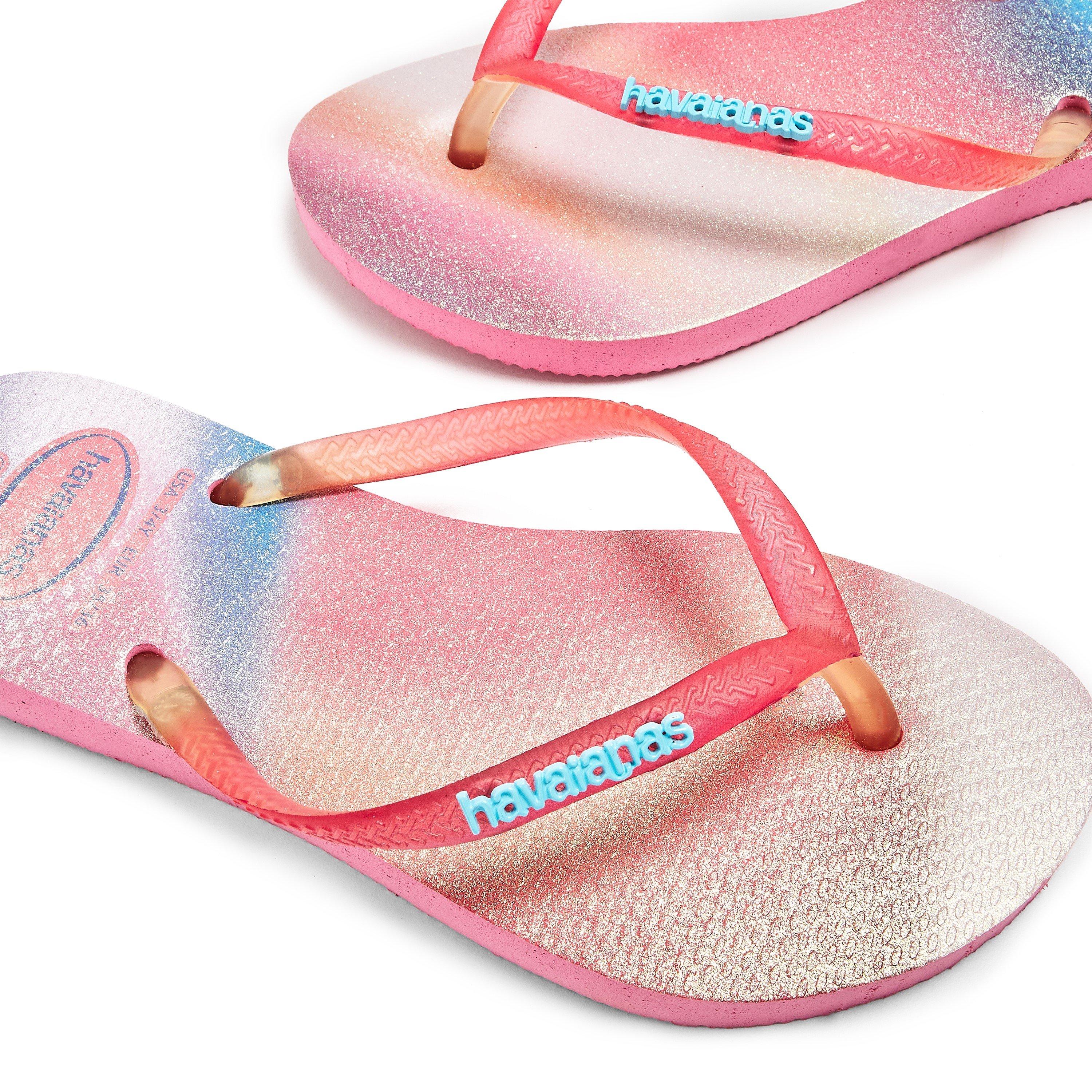 Limonade rose - Havaianas - Hav. Slim Metallic Rainbow Beige 33 Flip Flops Womens - 3