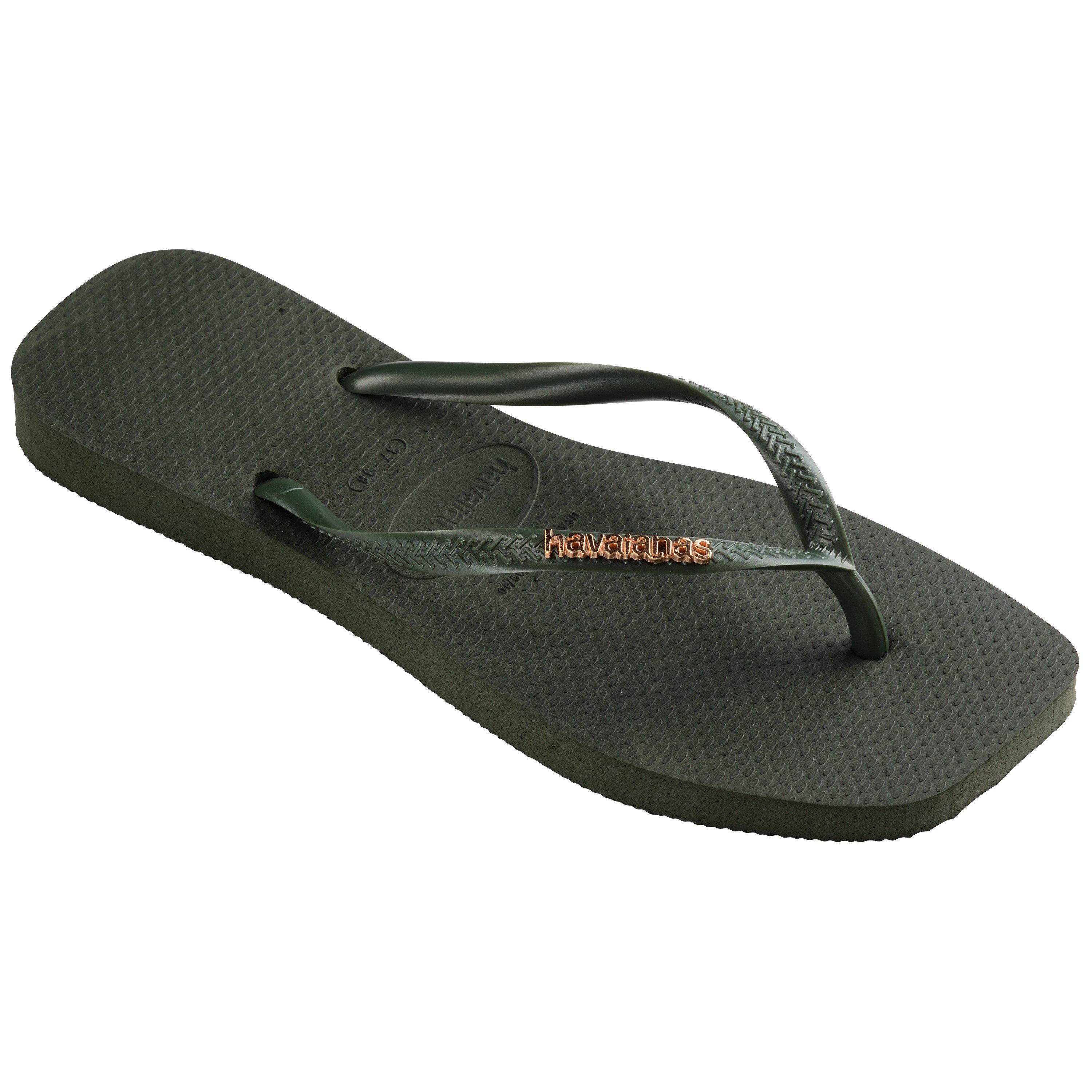 Grøn - Havaianas - Hav. Square Logo Metallic Comfy Blu Flip Flops Womens - 2
