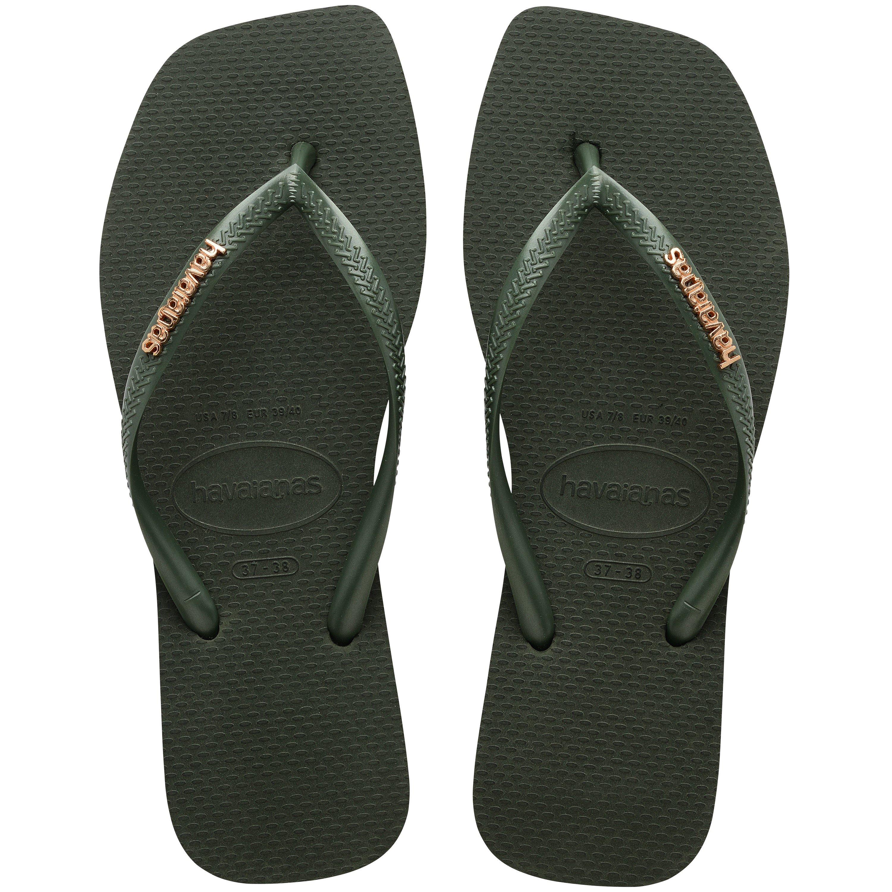 Grøn - Havaianas - Hav. Square Logo Metallic Comfy Blu Flip Flops Womens - 3