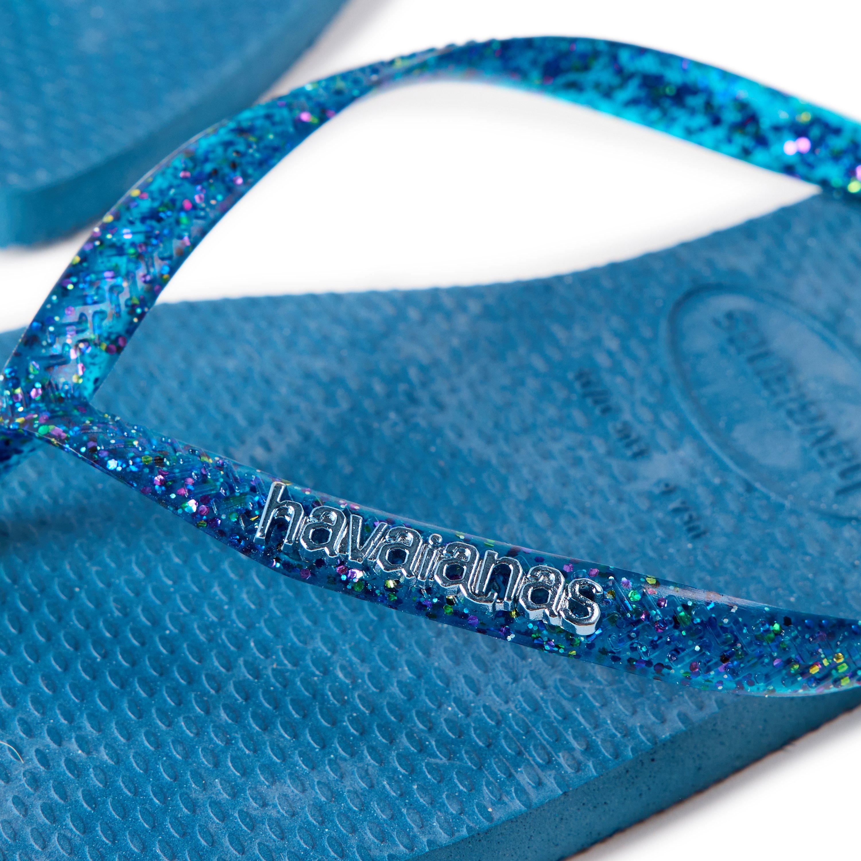 Comfy Blue - Havaianas - Hav. Square Logo Metallic Comfy Blu Flip Flops Womens - 3