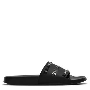 Black - Skechers - Side Lines Womens Slide Sandals - 2