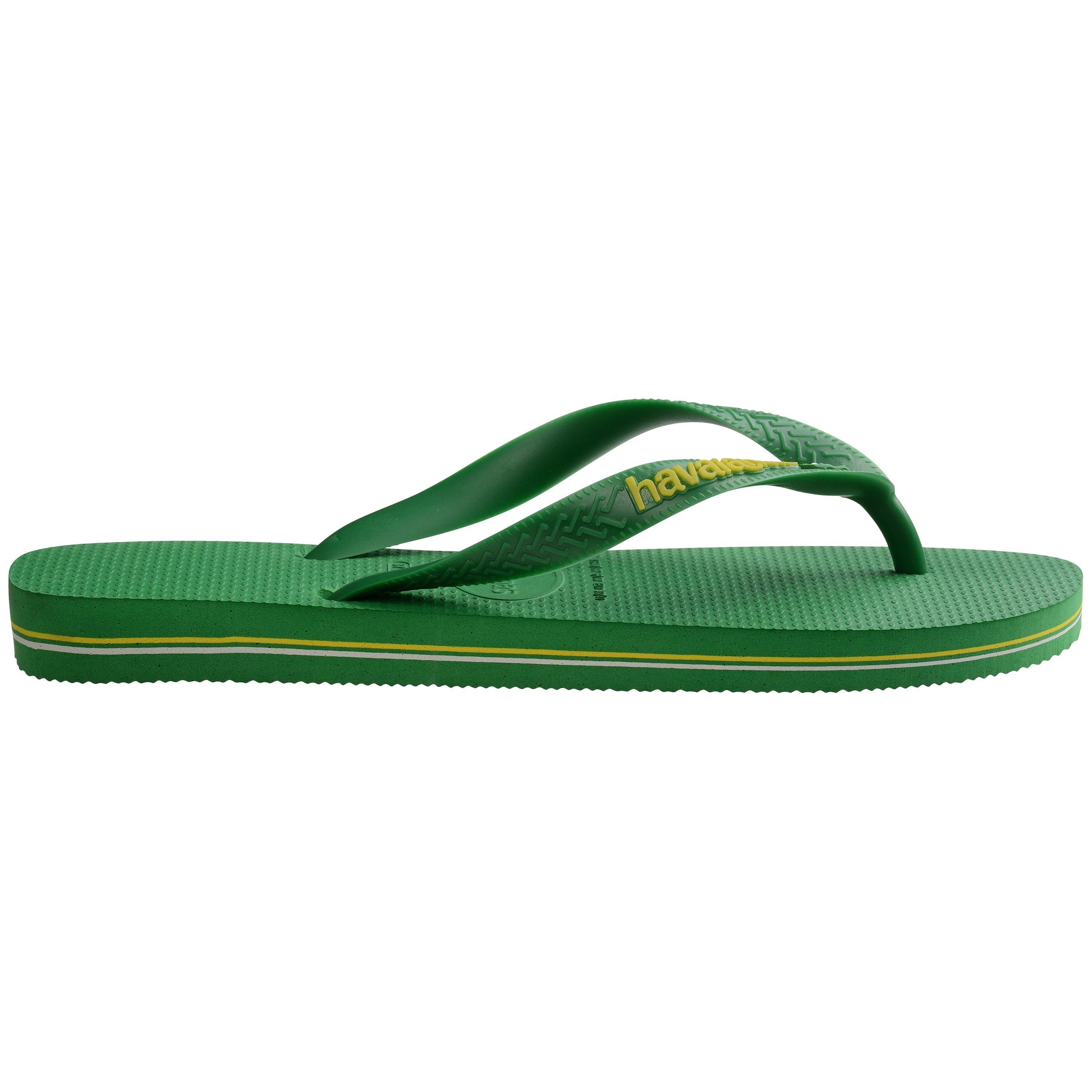 Havaianas Women's Brasil Flip Flops - Green/Yellow - 12C
