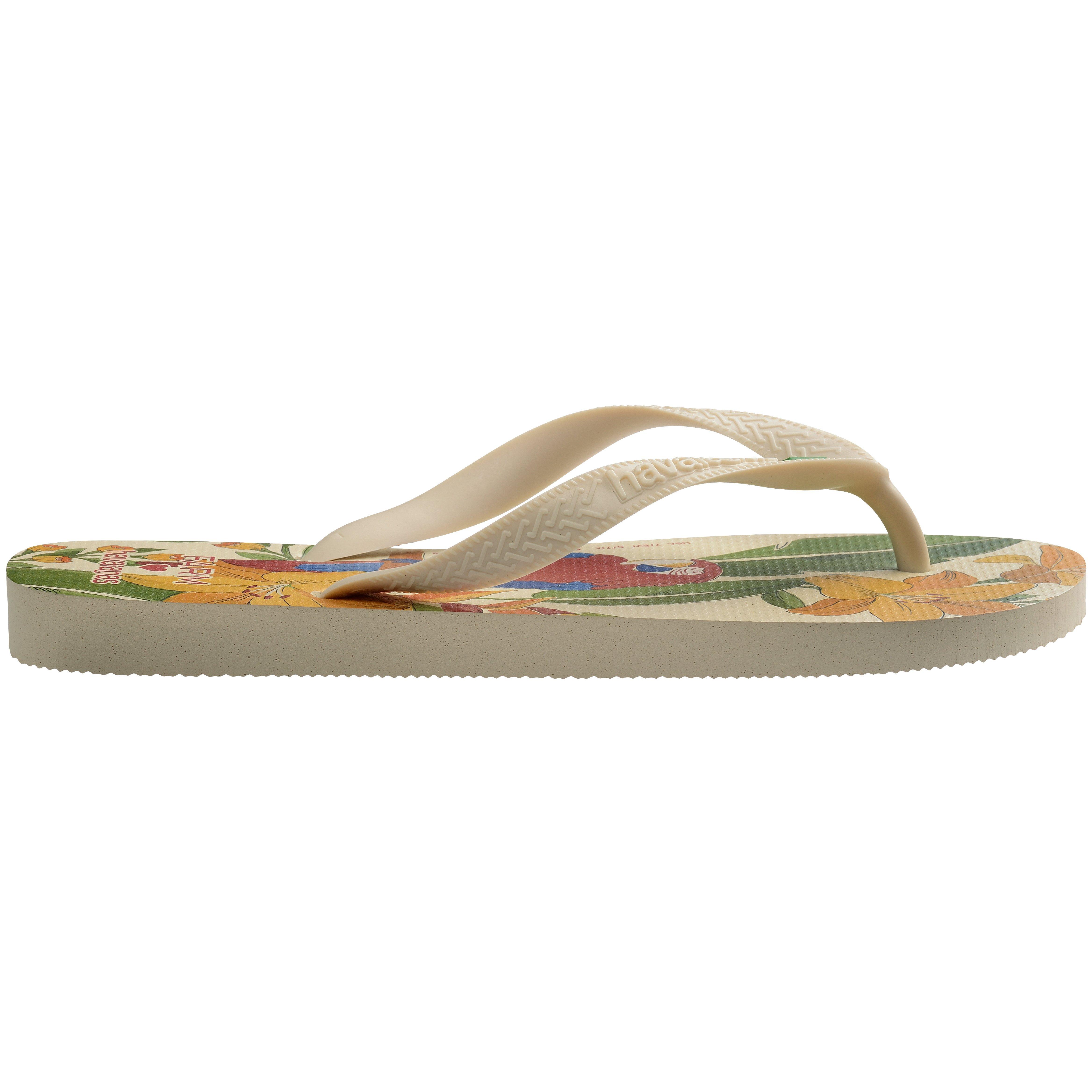 Havaianas Women's Beige Top Print Flip Flops - 6/7