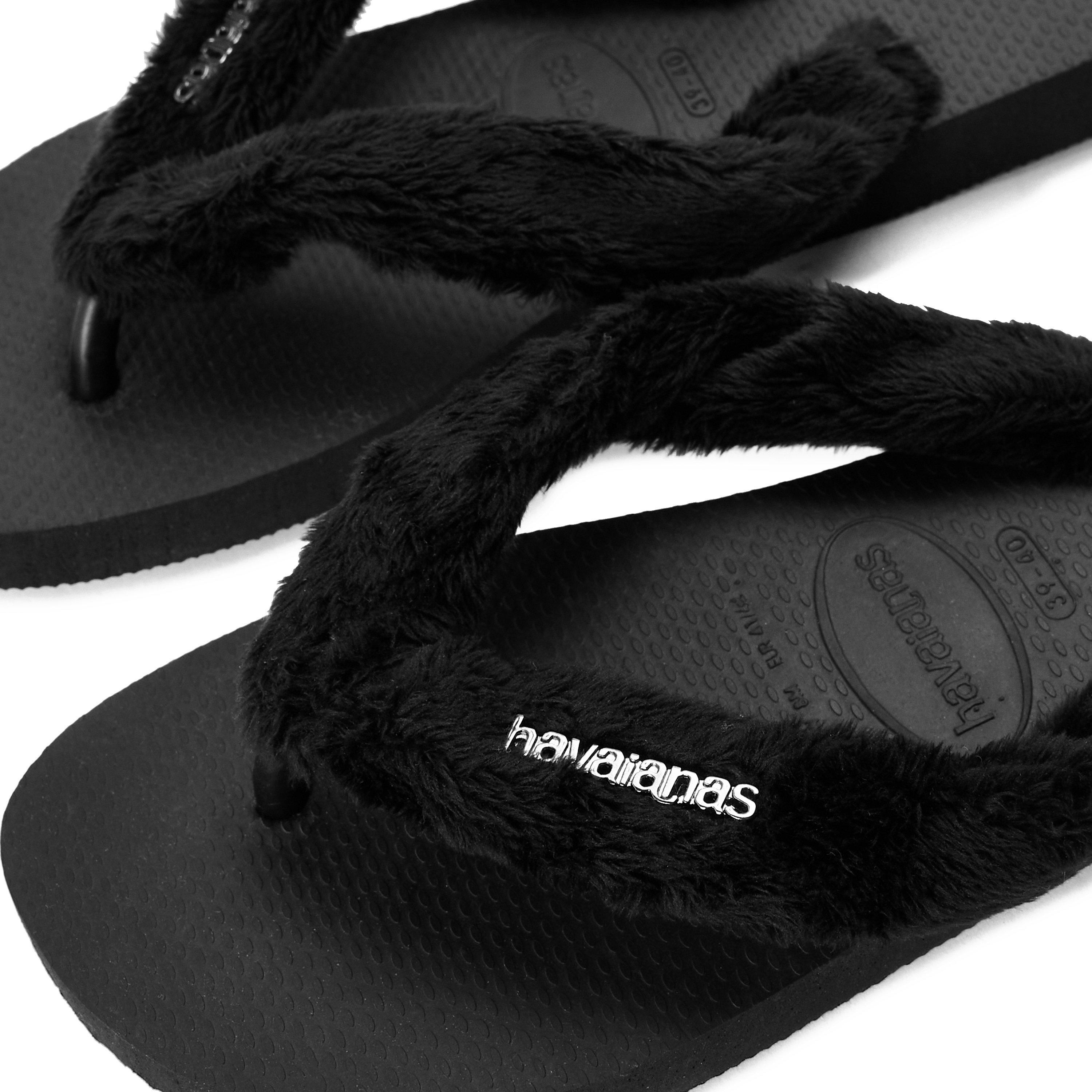 Zwart - Havaianas - Hav. Top Home Fluffy Black 39/40 Flip Flops Womens - 3