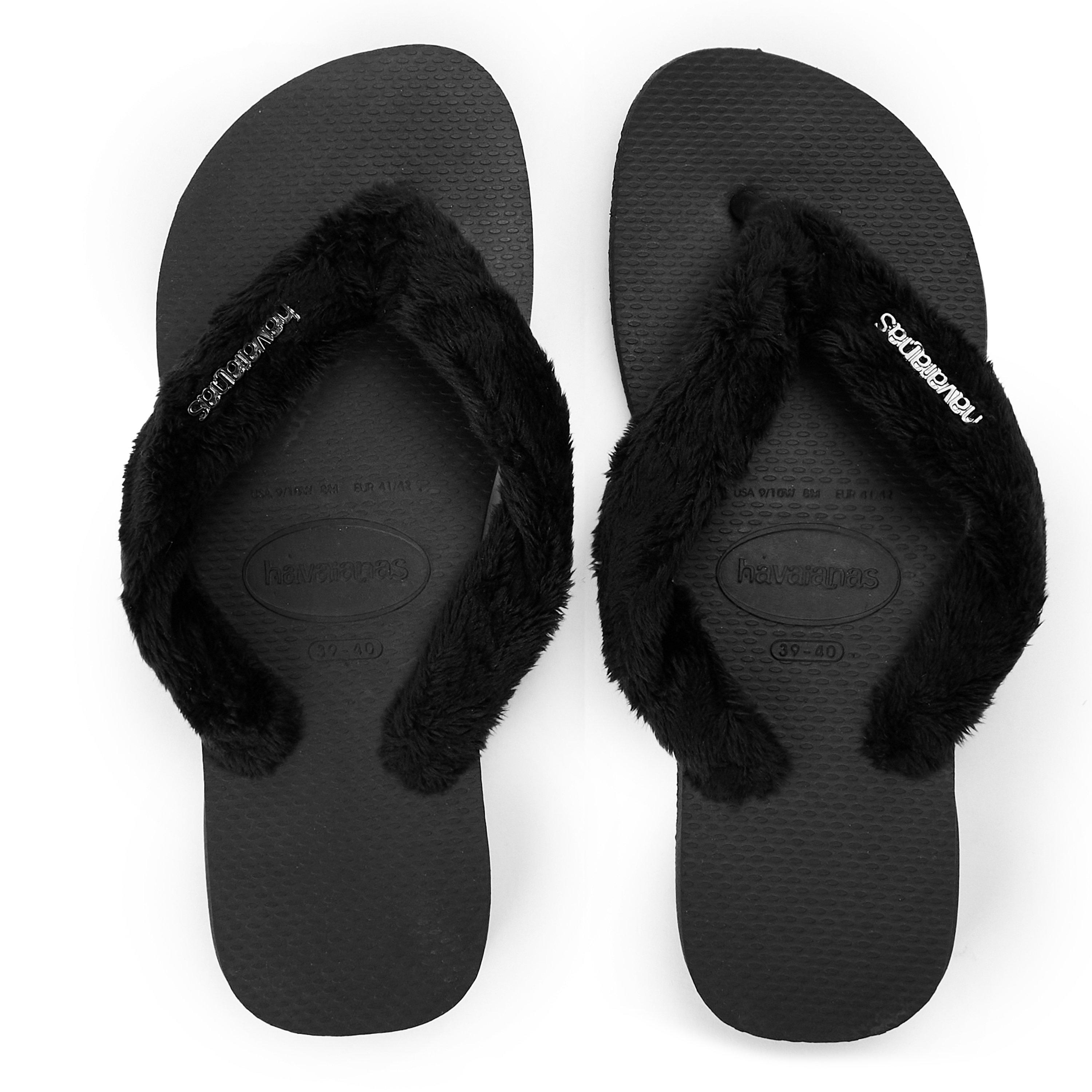 Zwart - Havaianas - Hav. Top Home Fluffy Black 39/40 Flip Flops Womens - 4