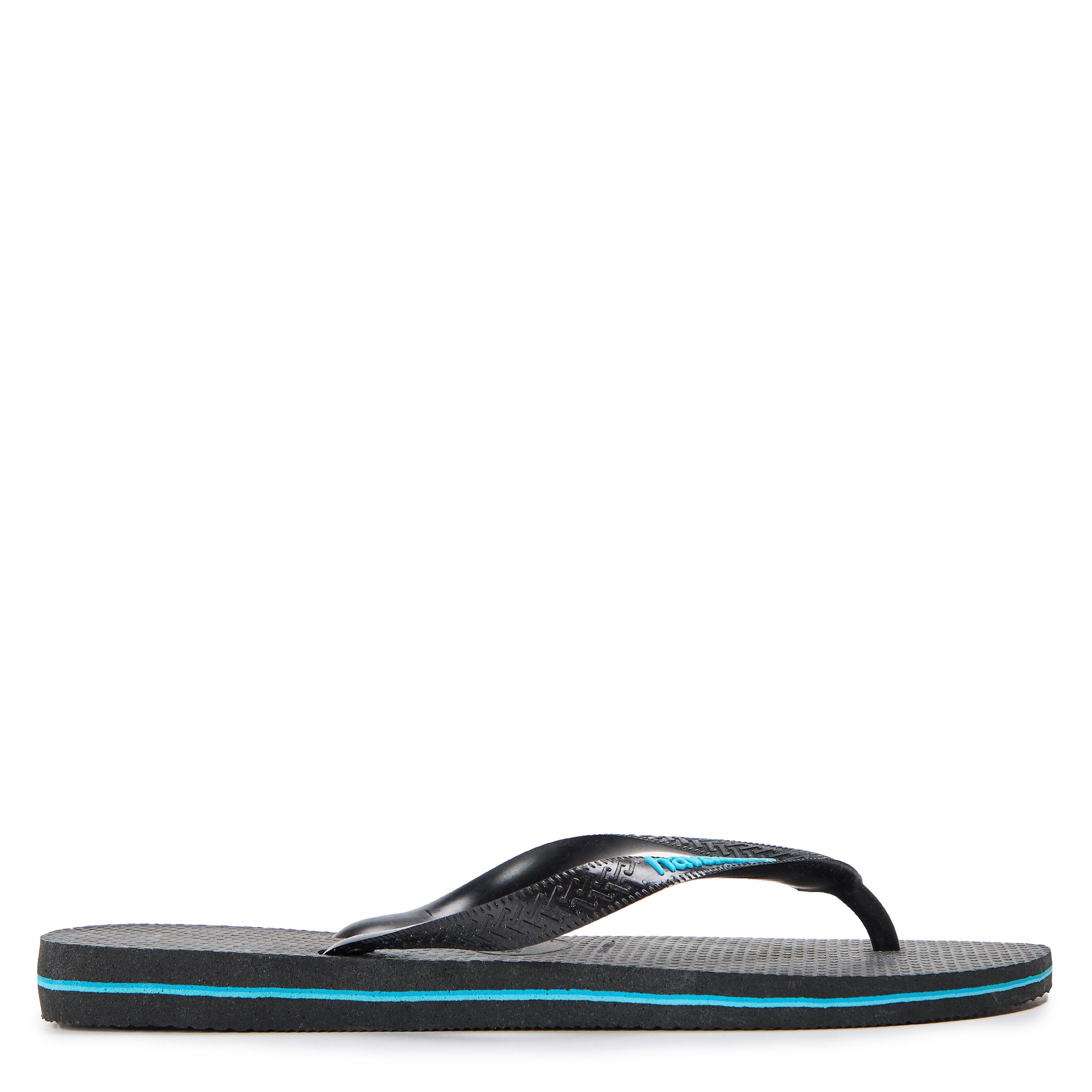 Hav. Logo Filete Black/Black/White Flip Flops Womens