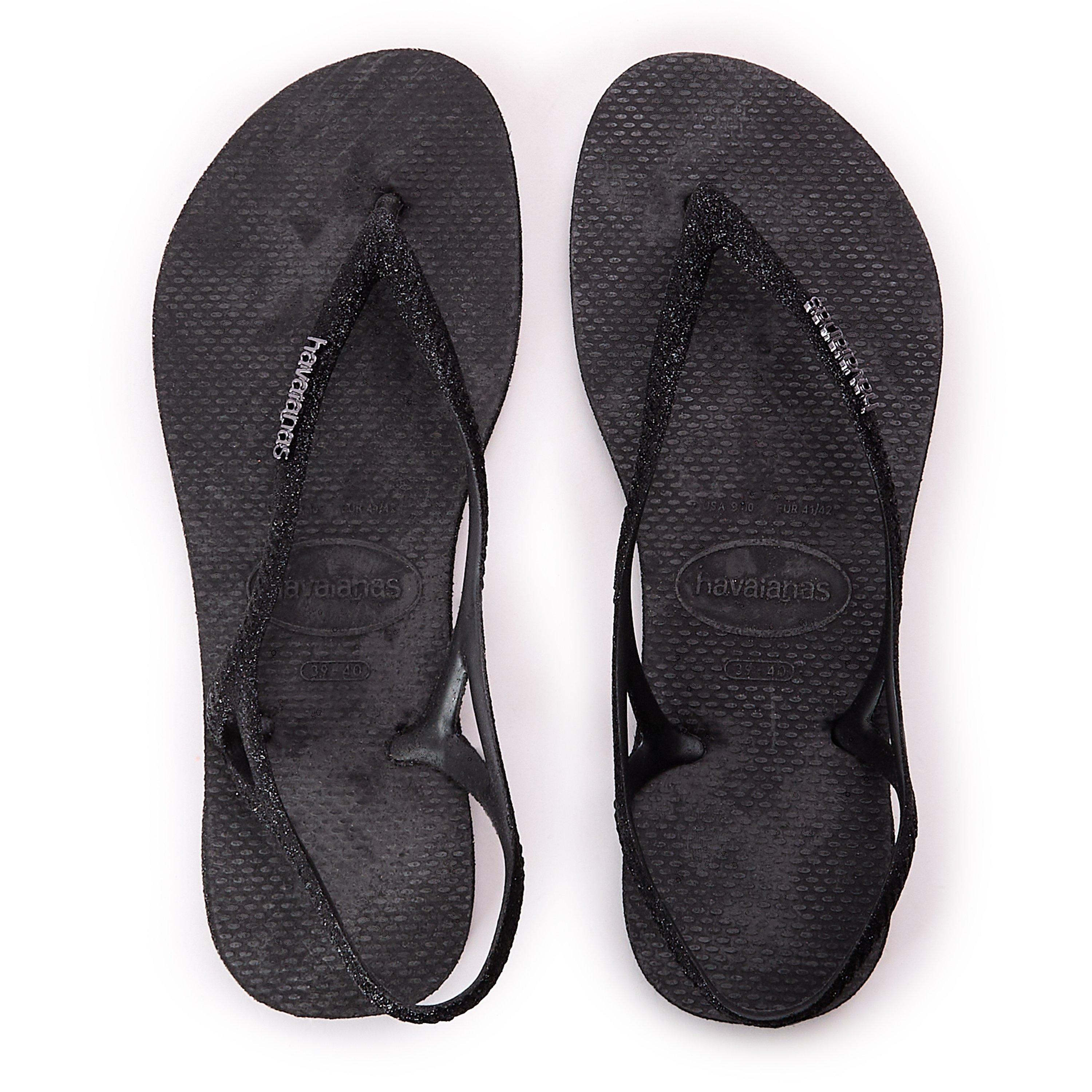 Black - Havaianas - Hav. Sunny Sparkle Black 39/40 Flip Flops Womens - 4